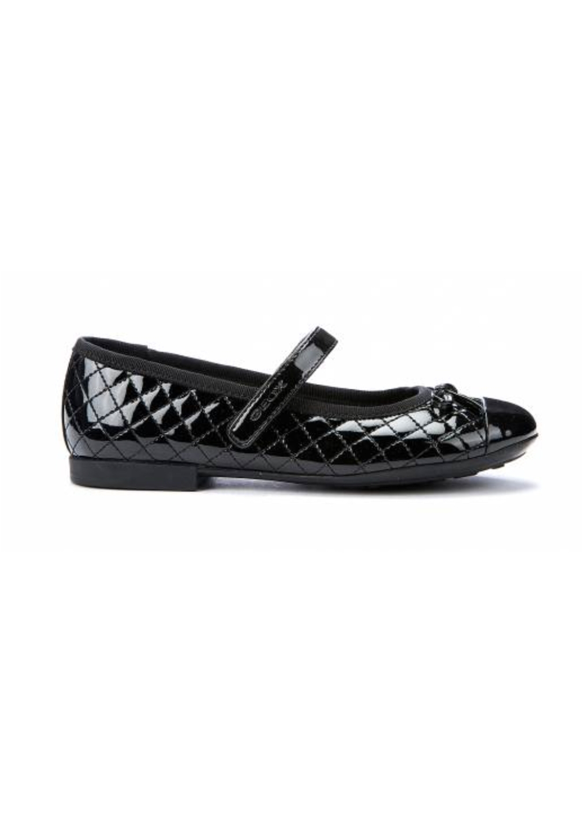 Geox Girls School Shoes PLIE Black Patent Strap