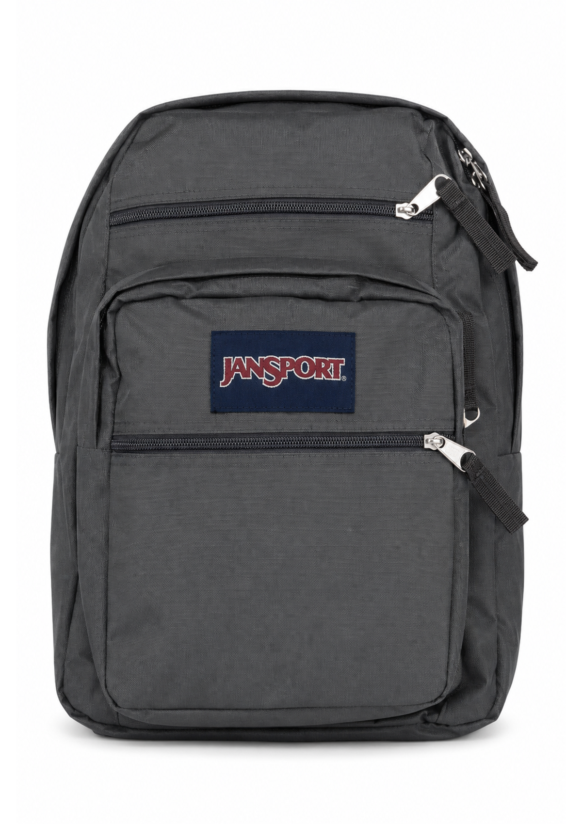 grey and black jansport backpack Backpacks Big Student Smokey Grit and an internal laptop Black fishing rod. Isolated Baitholder Color:Lemon Lime Gold