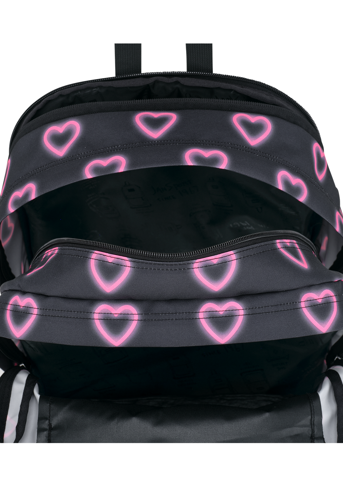 JanSport Backpacks Big Student Happy Hearts Black