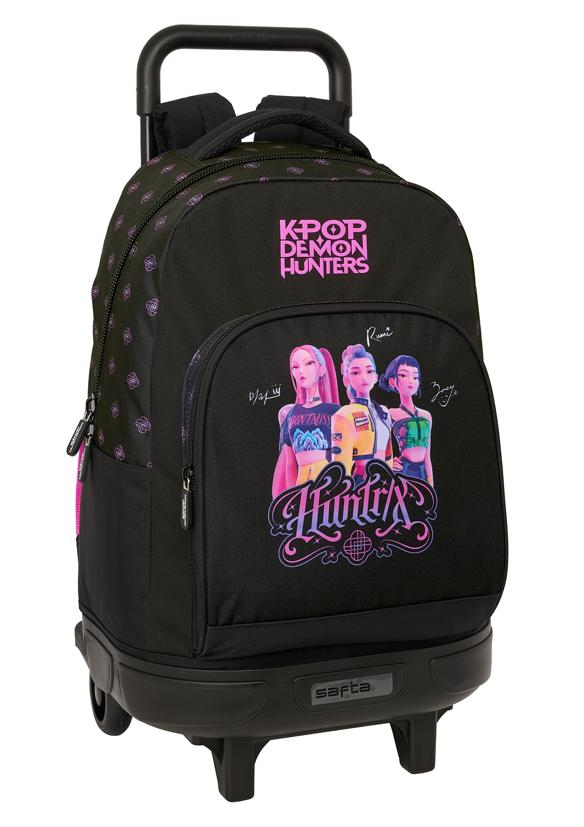 K-POP Demon Hunter Negra Large Backpack Wheeled