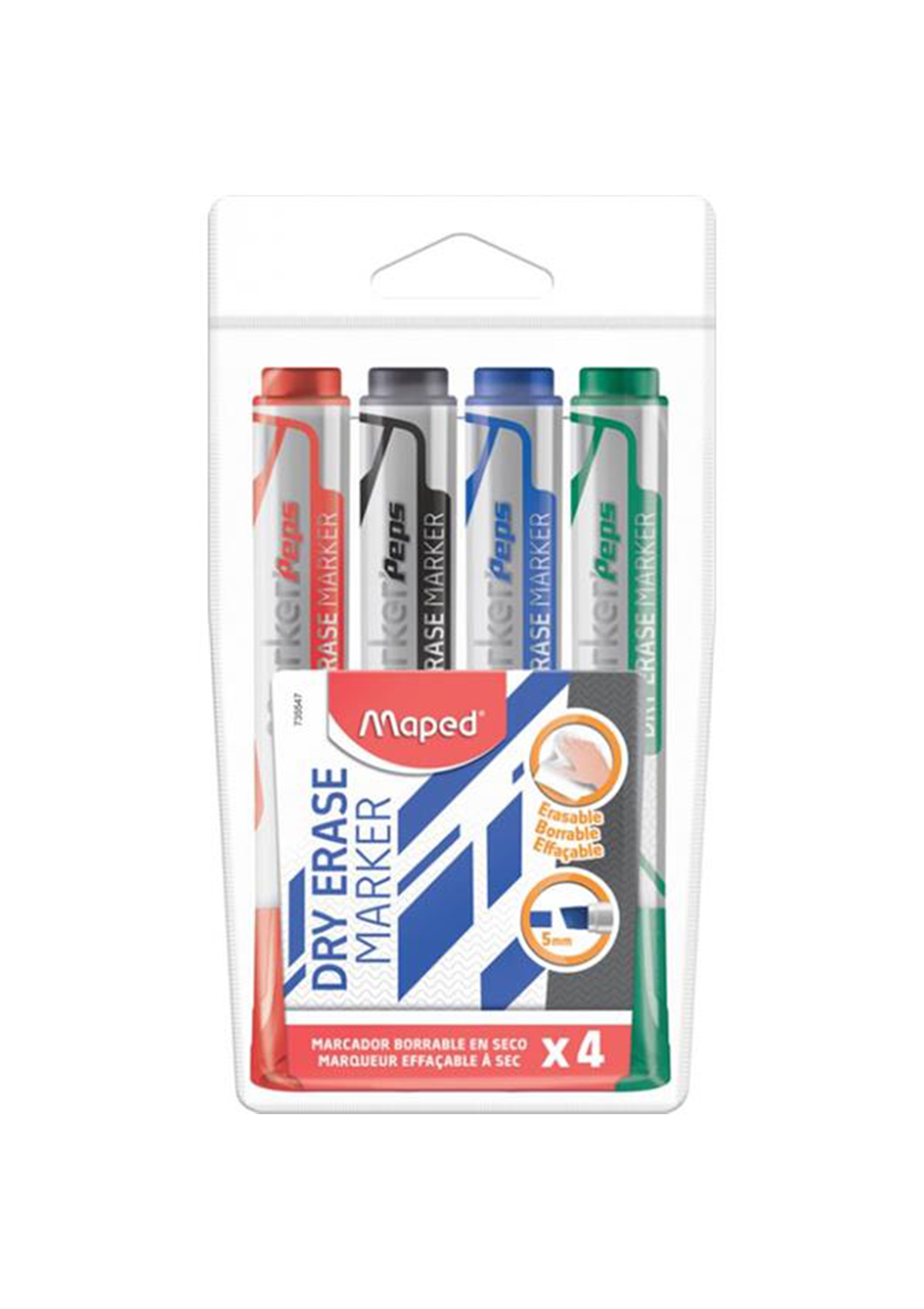Pkt.4 Jumbo Chisel Tip Dry Eraser Markers