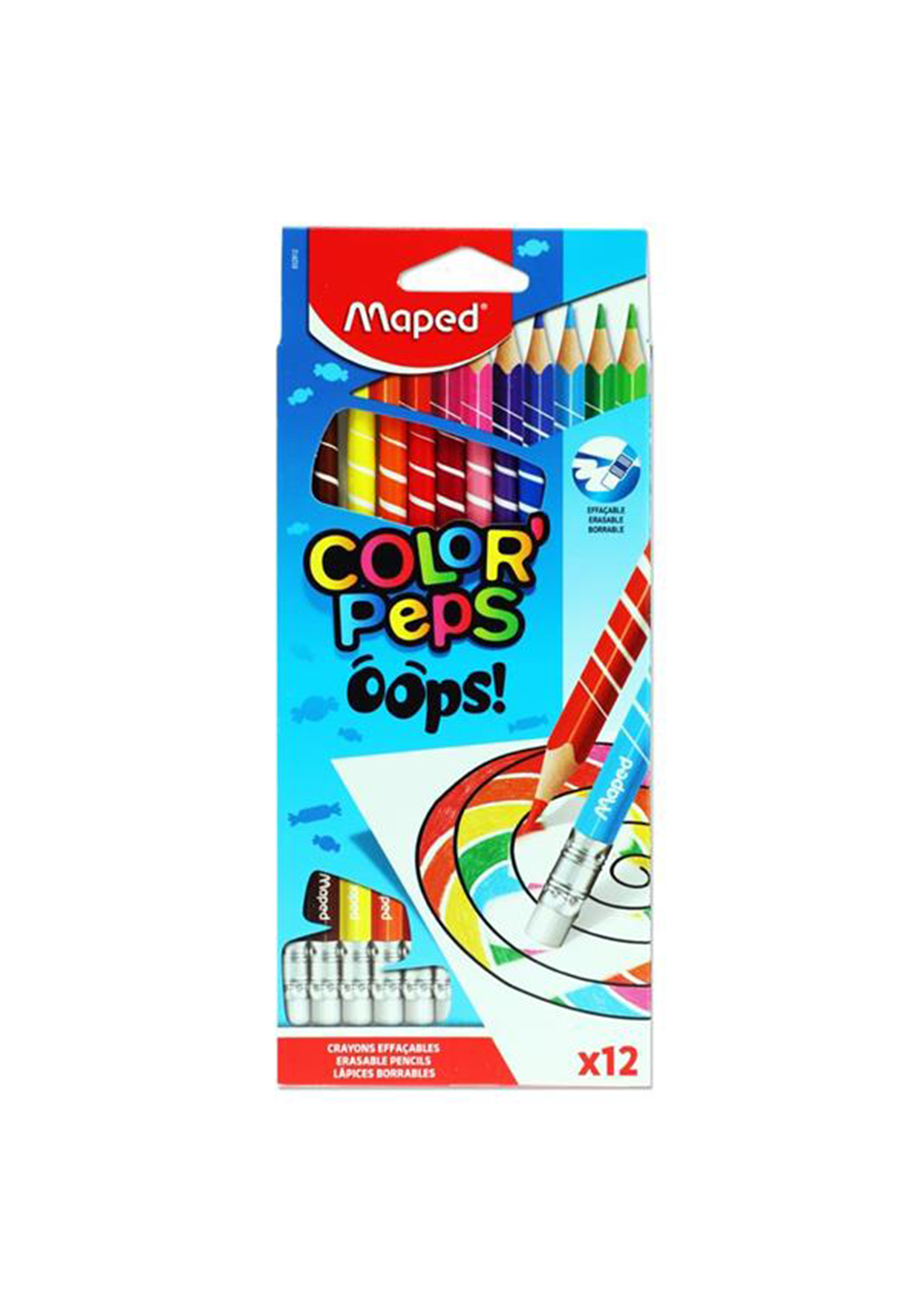 Box 12 Color'peps Erasable Colouring Pencils - Oops