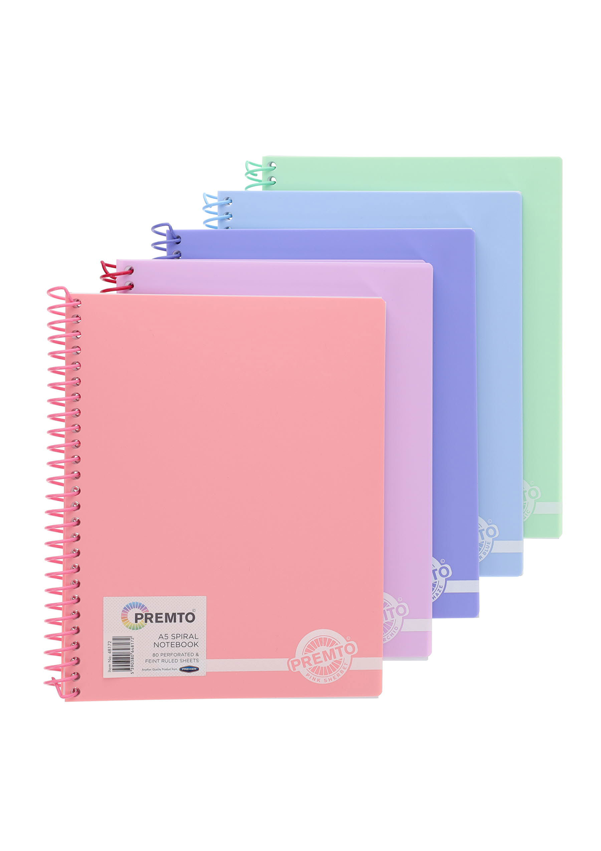 Pastel A5 160pg PP Spiral & PP Cover Notebook - Asst