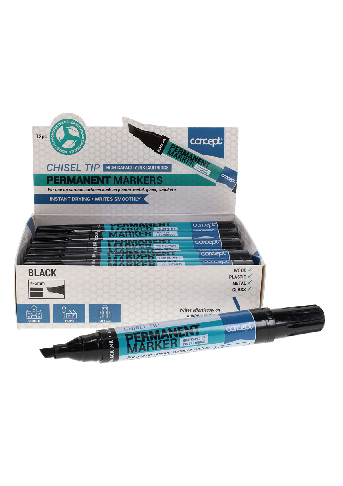 Chisel Tip Permanent Marker - Black