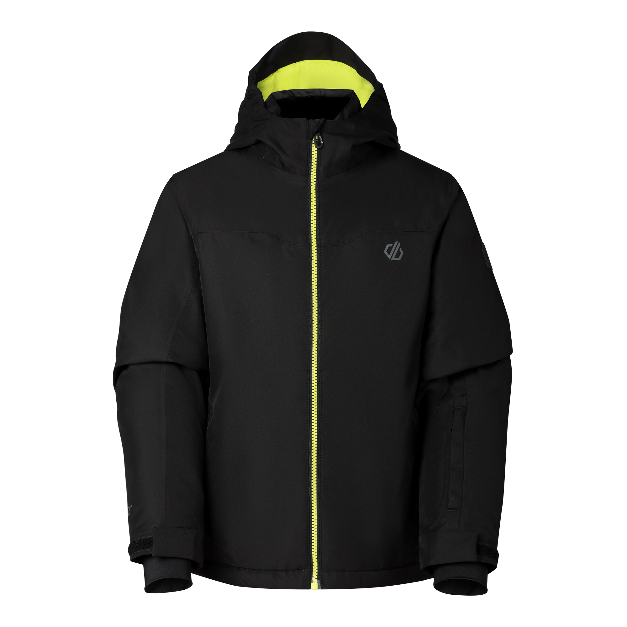 Kids' Piste Ski Jacket - Black/ Wild Lime
