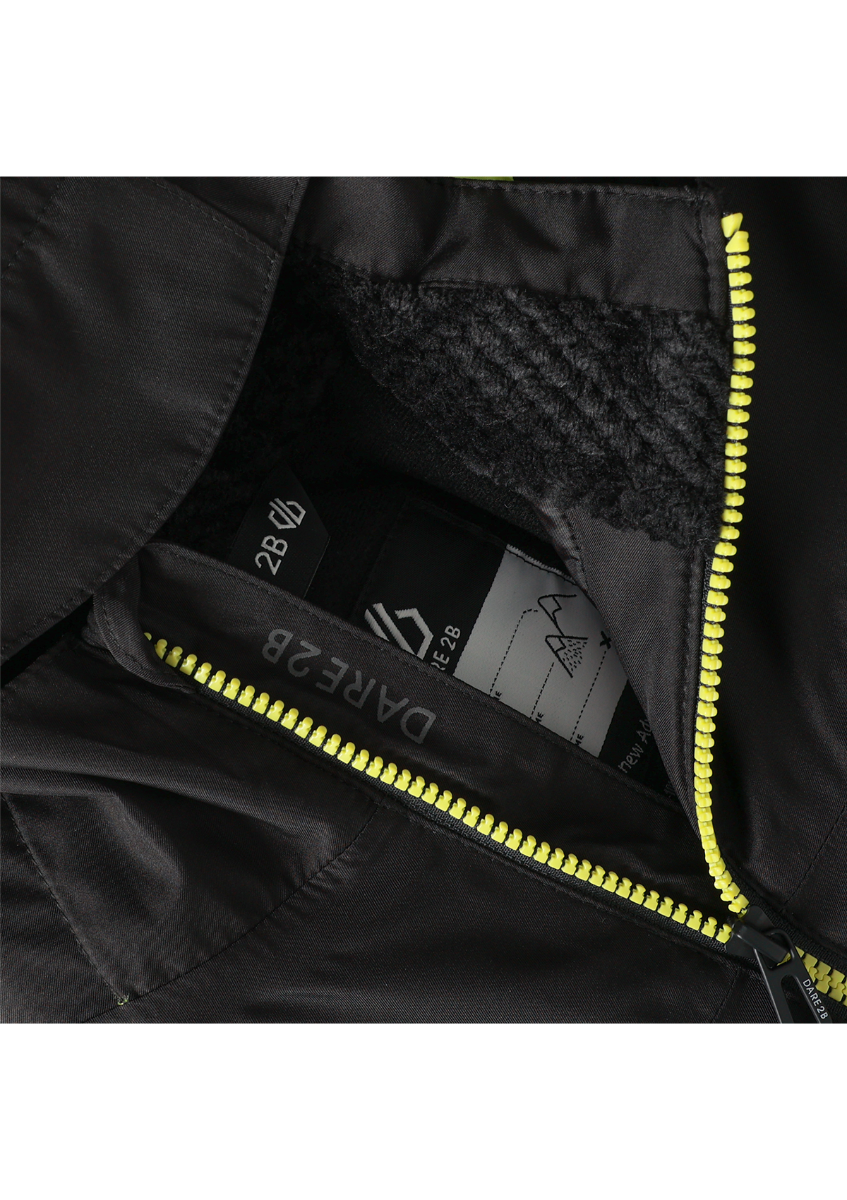 Kids' Piste Ski Jacket - Black/ Wild Lime