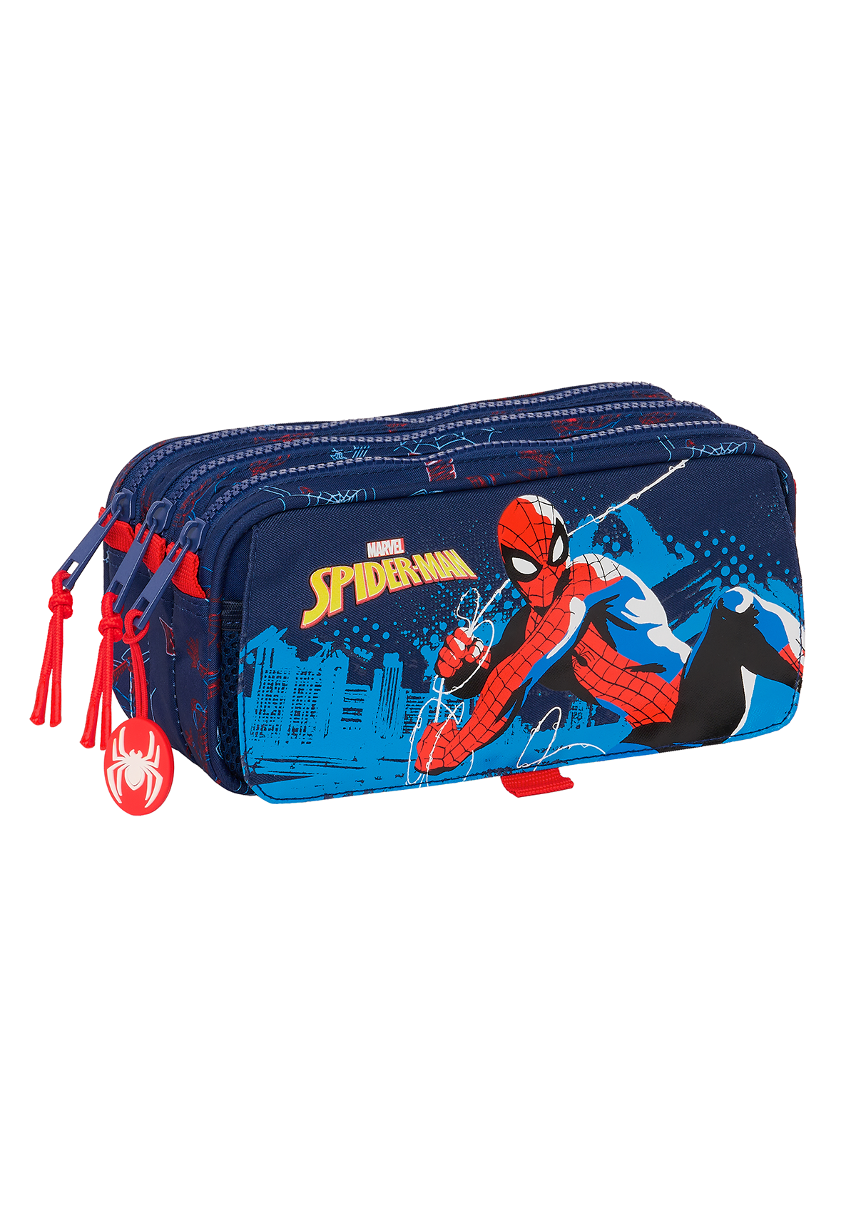 Spiderman Neon Large Triple Pencil Case