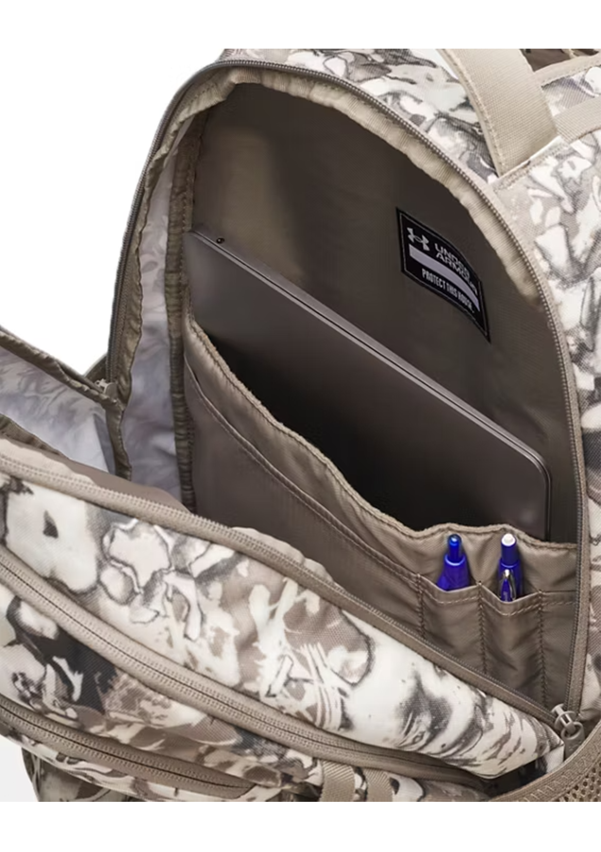 UA Hustle 6.0 Backpack Taupe Dusk/Summit White