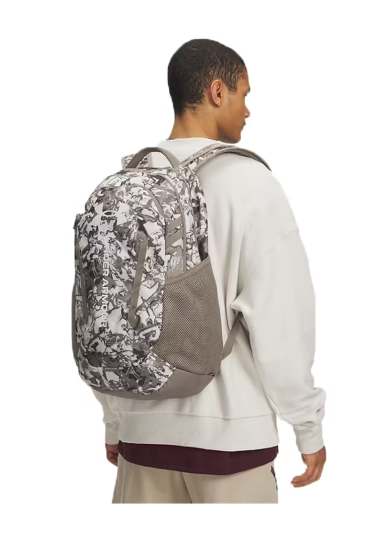 UA Hustle 6.0 Backpack Taupe Dusk/Summit White