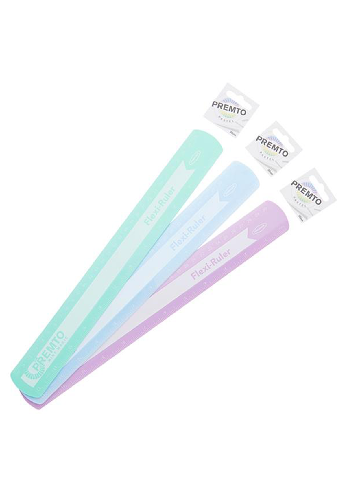 Pastel 30Cm Flexi Ruler 3 Asst