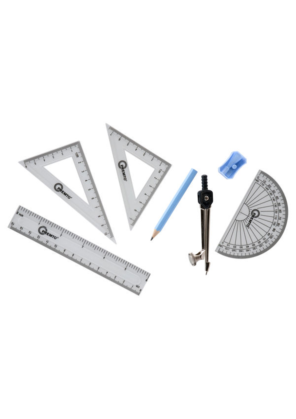 9pce Maths Set - Cornflower Blue