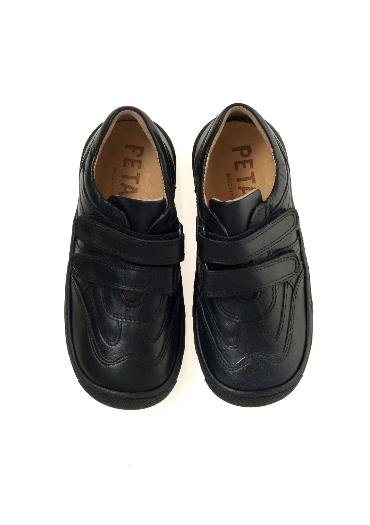 Petasil Boys School Shoes Victor (Black Leather)