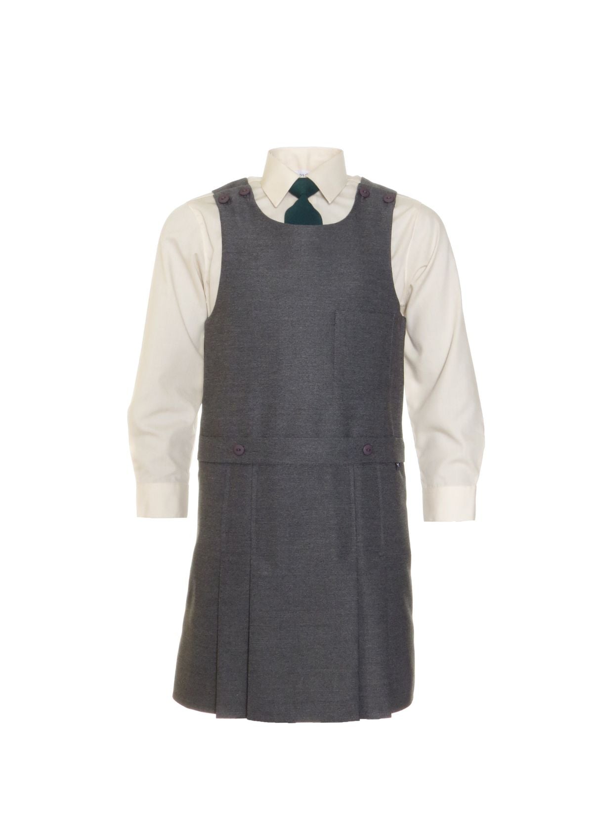 Grey Knife Pleat Pinafore