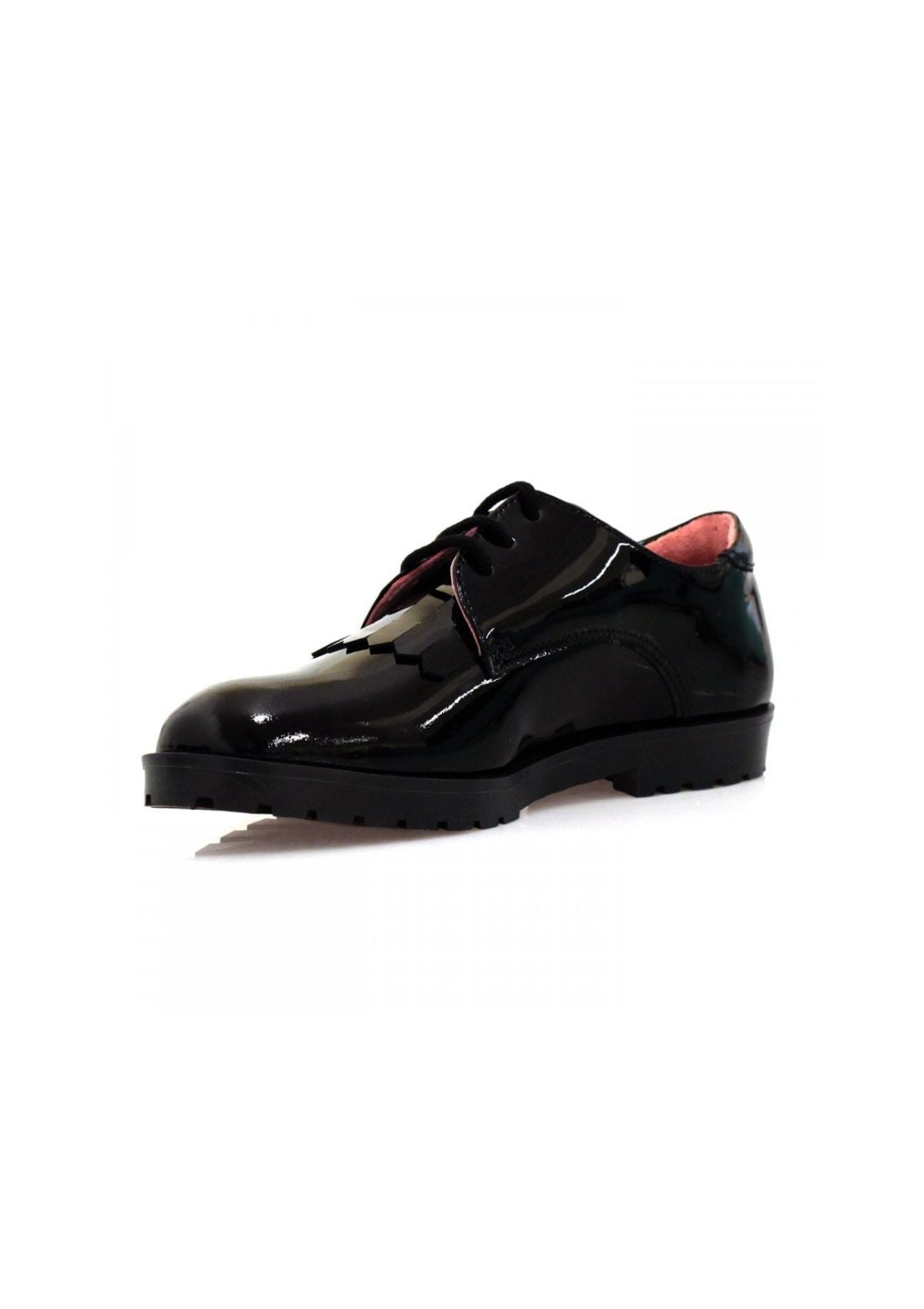 Petasil Girls School Shoes Tracey Black Patent Side View