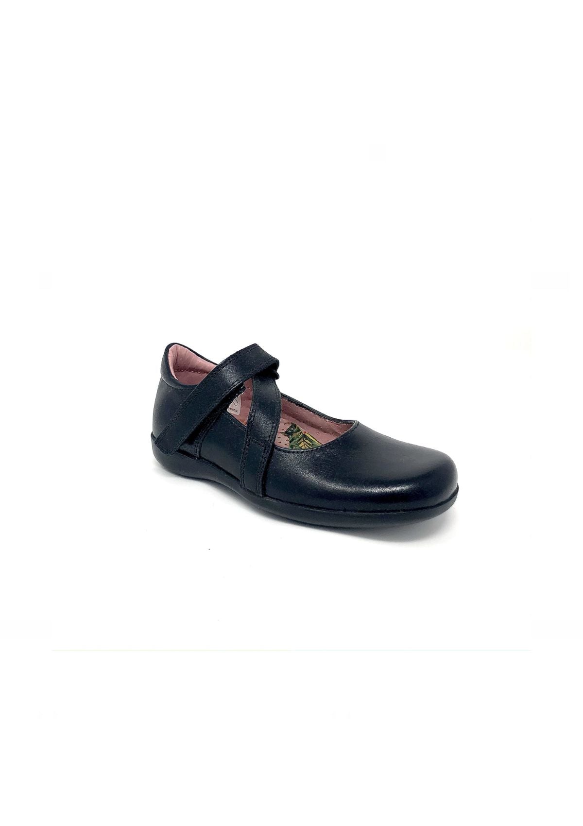 Petasil Girls School Shoes Beth Black Leather