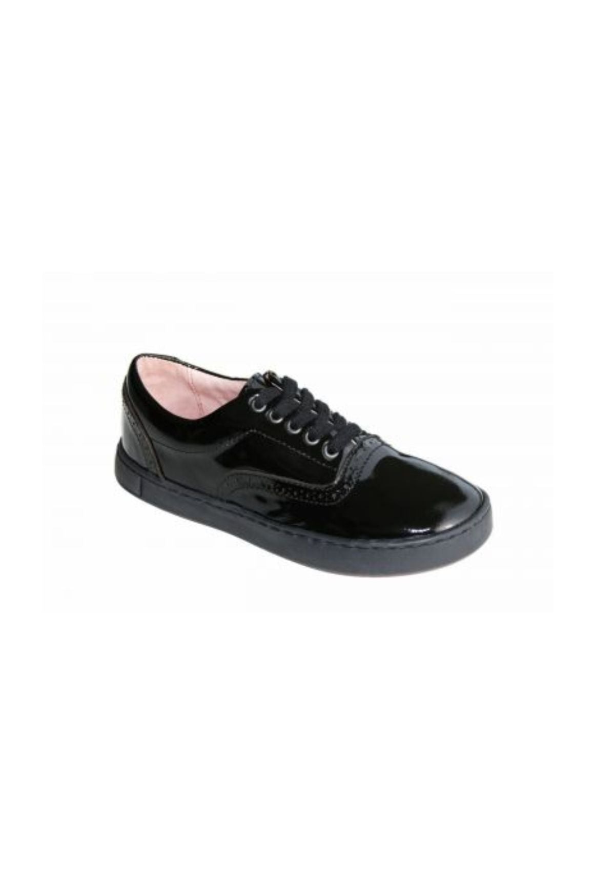 Petasil Girls School Shoes Payle Black Patent - Main Image
