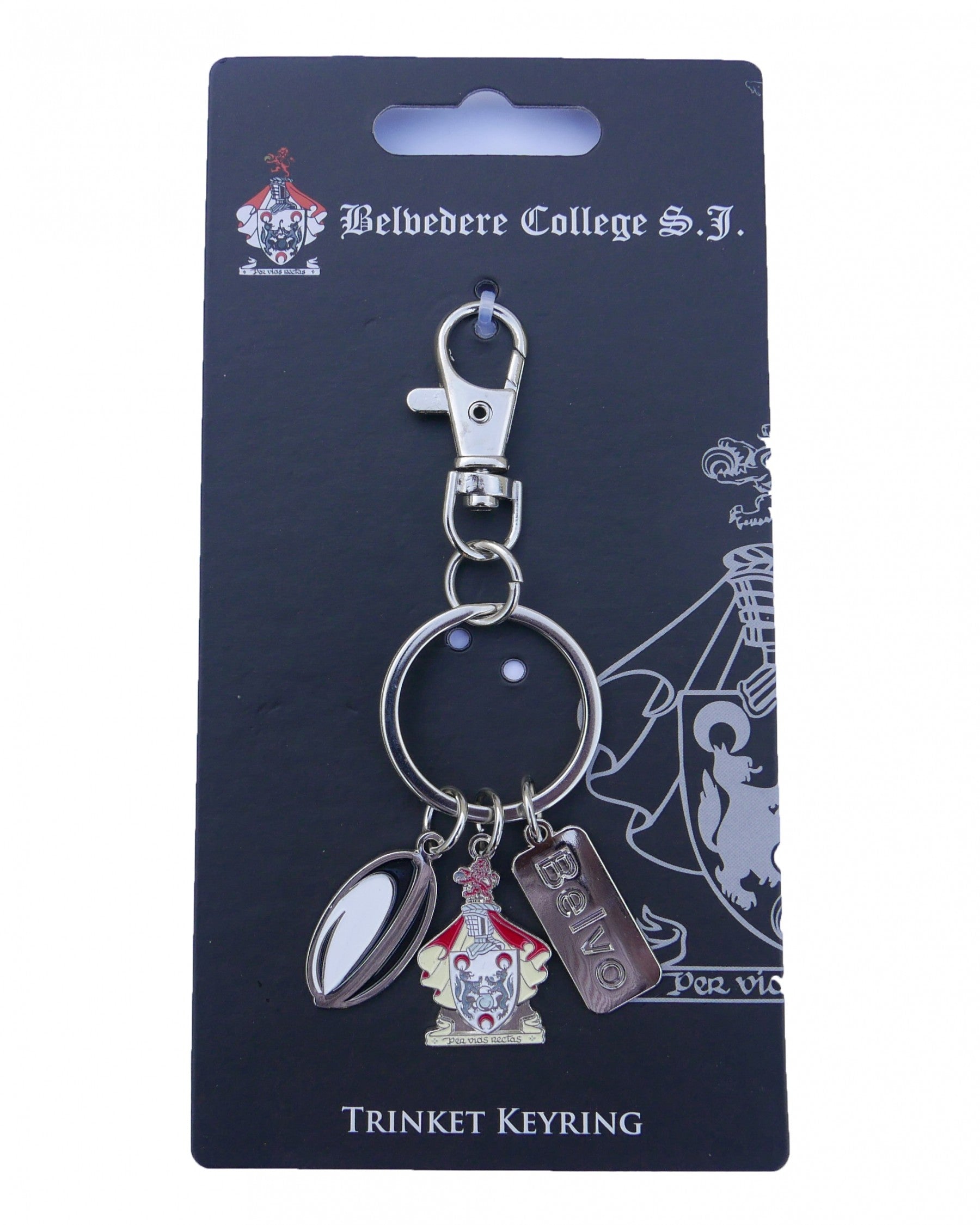 Belvedere College Key RIng on backing