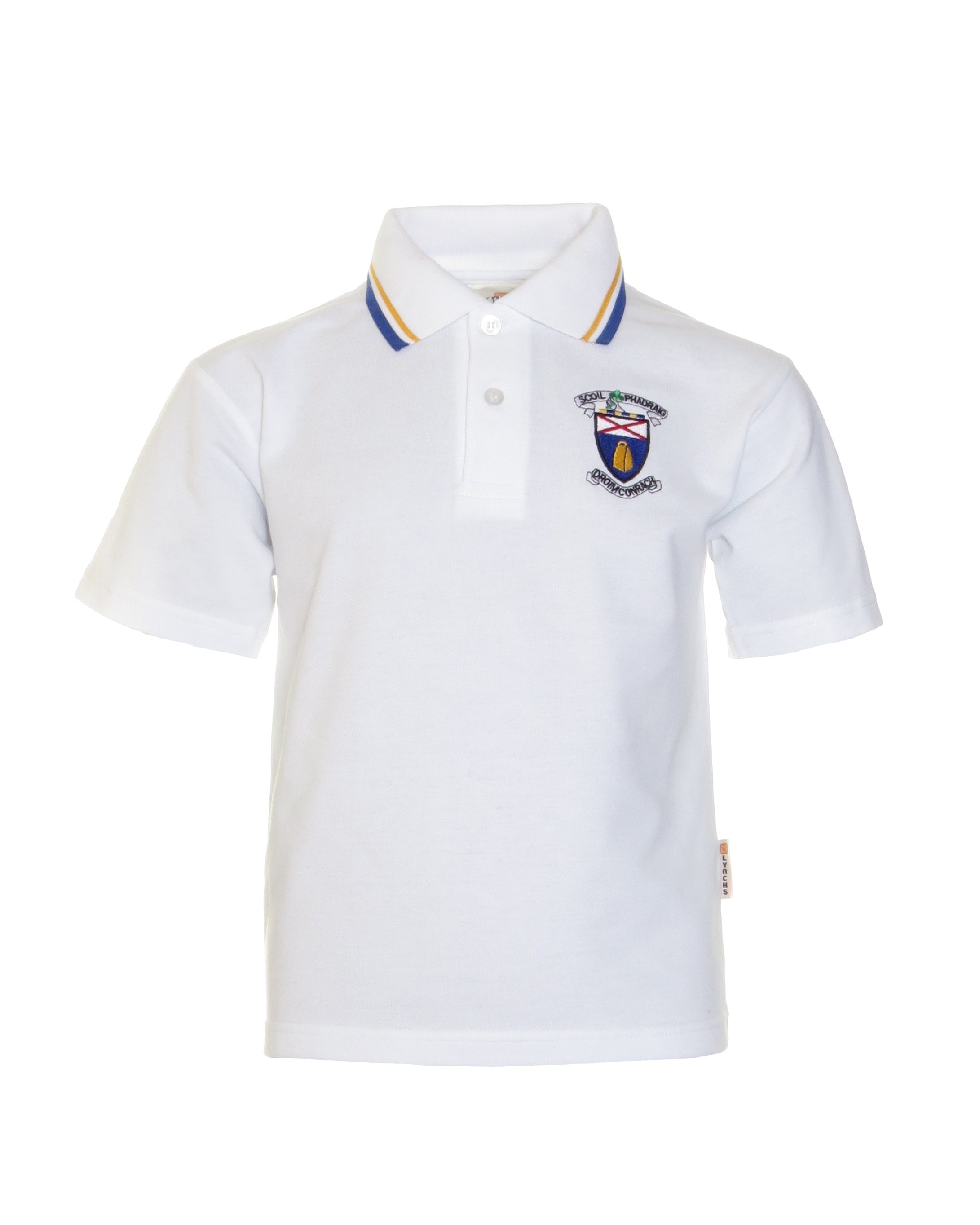 St Patricks White Crested Poloshirt