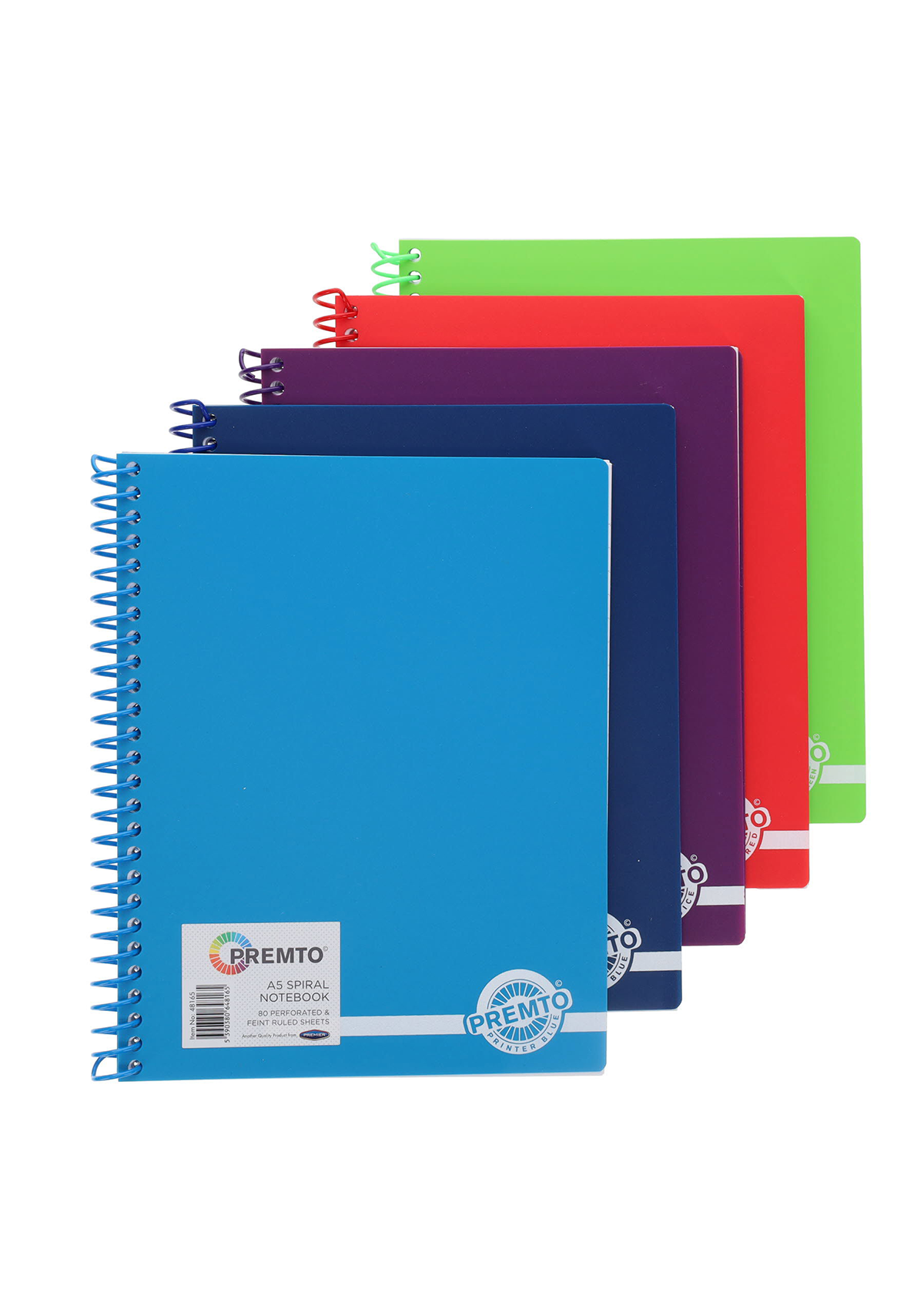 A5 160pg PP Spiral & PP Cover Notebook - Asst