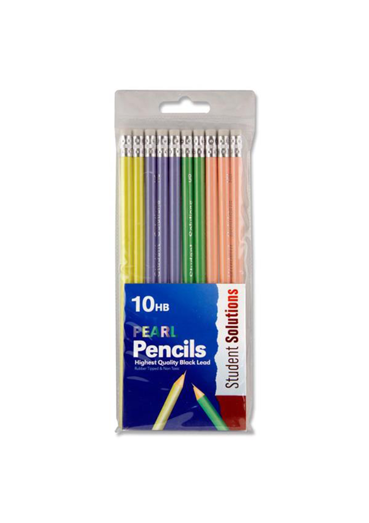 Wallet 10 Hb Rubber Tipped Pencils - Pearl