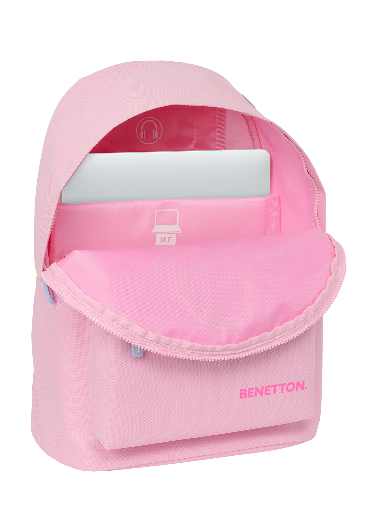 Benetton Pink Laptop Backpack