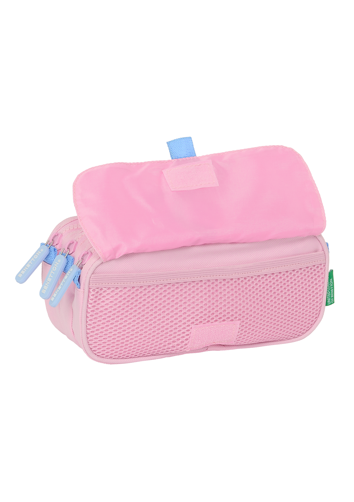 Benetton Pink Large Triple Pencil Case