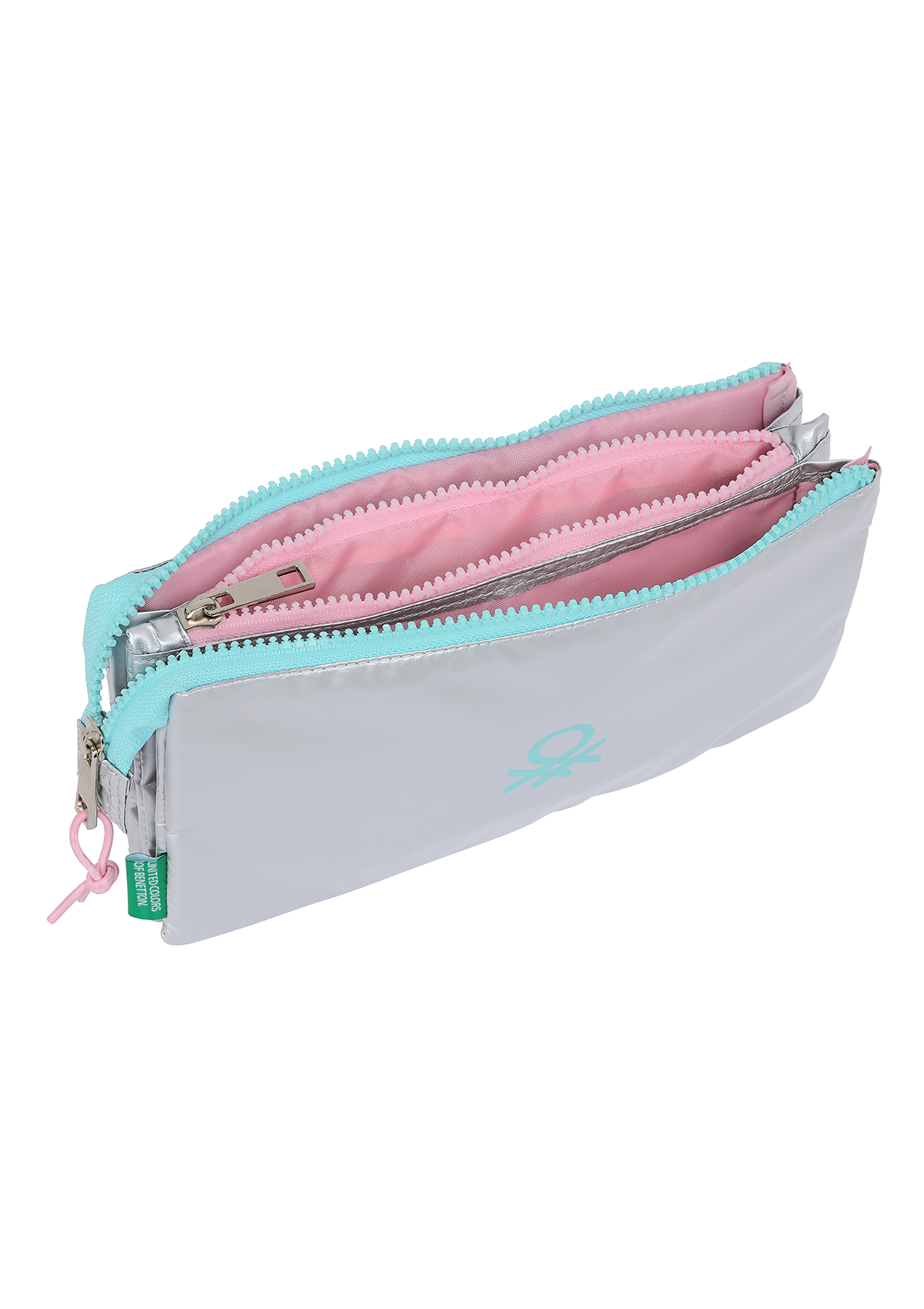 Benetton Silver Triple Pencil Case