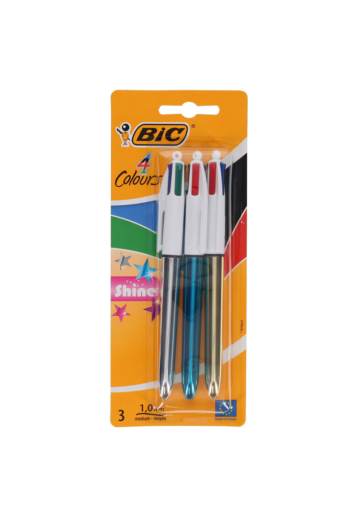 BIC Card 3 4 Colour Ballpoint Pens - Shine