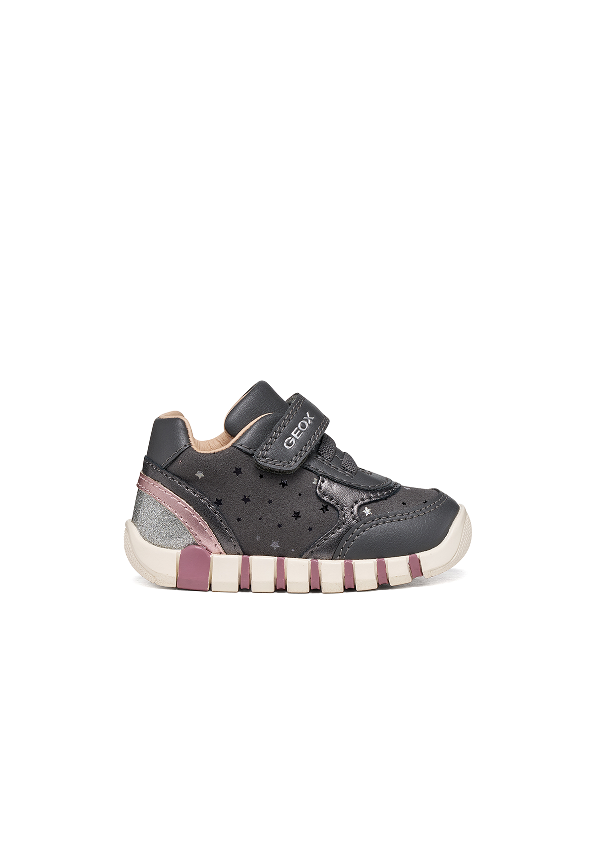 Geox Baby Girls Trainer IUPIDOO Dk Grey Silver