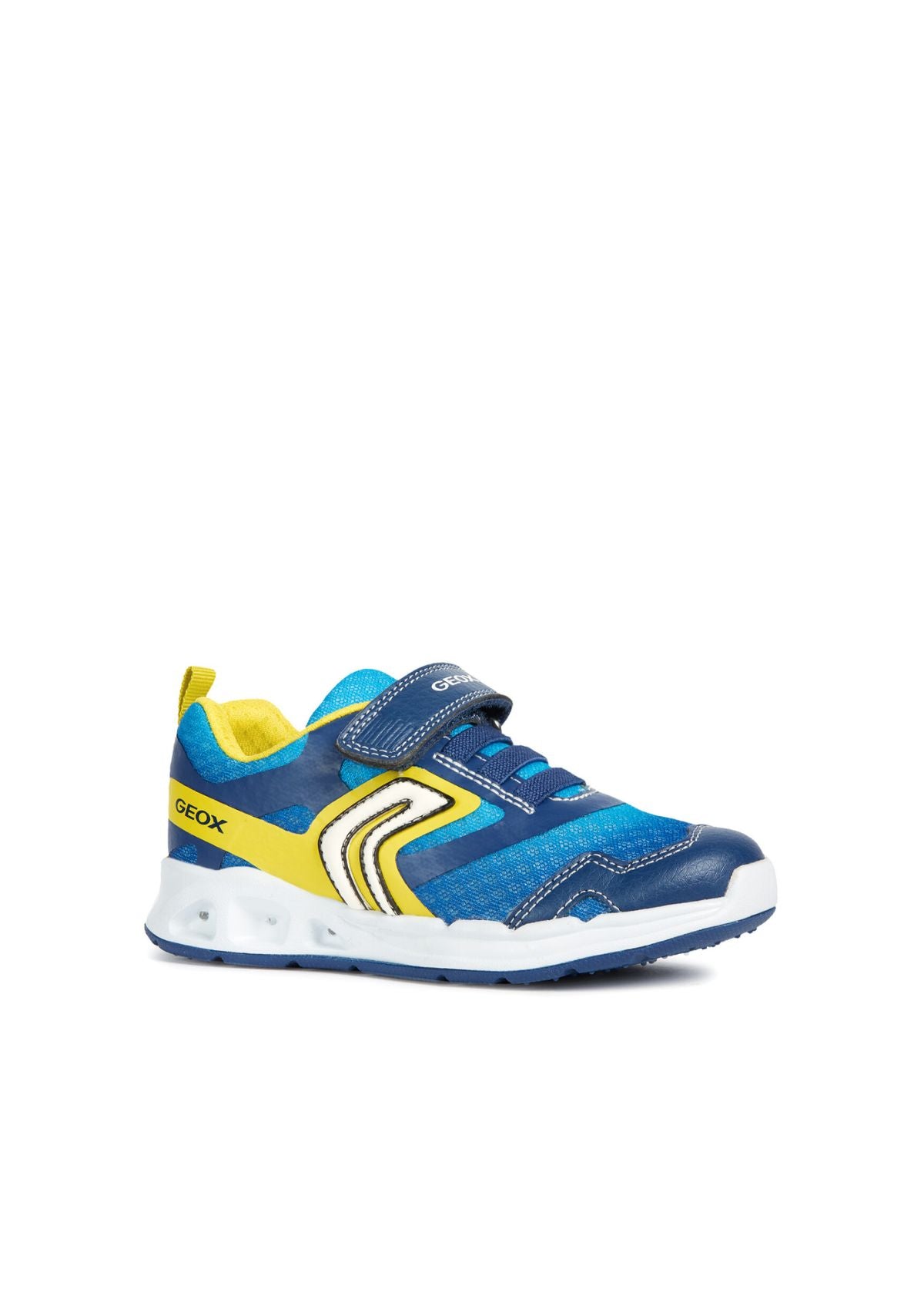 Geox Boys Trainers DAKIN Lights-Up Blue Lime side front
