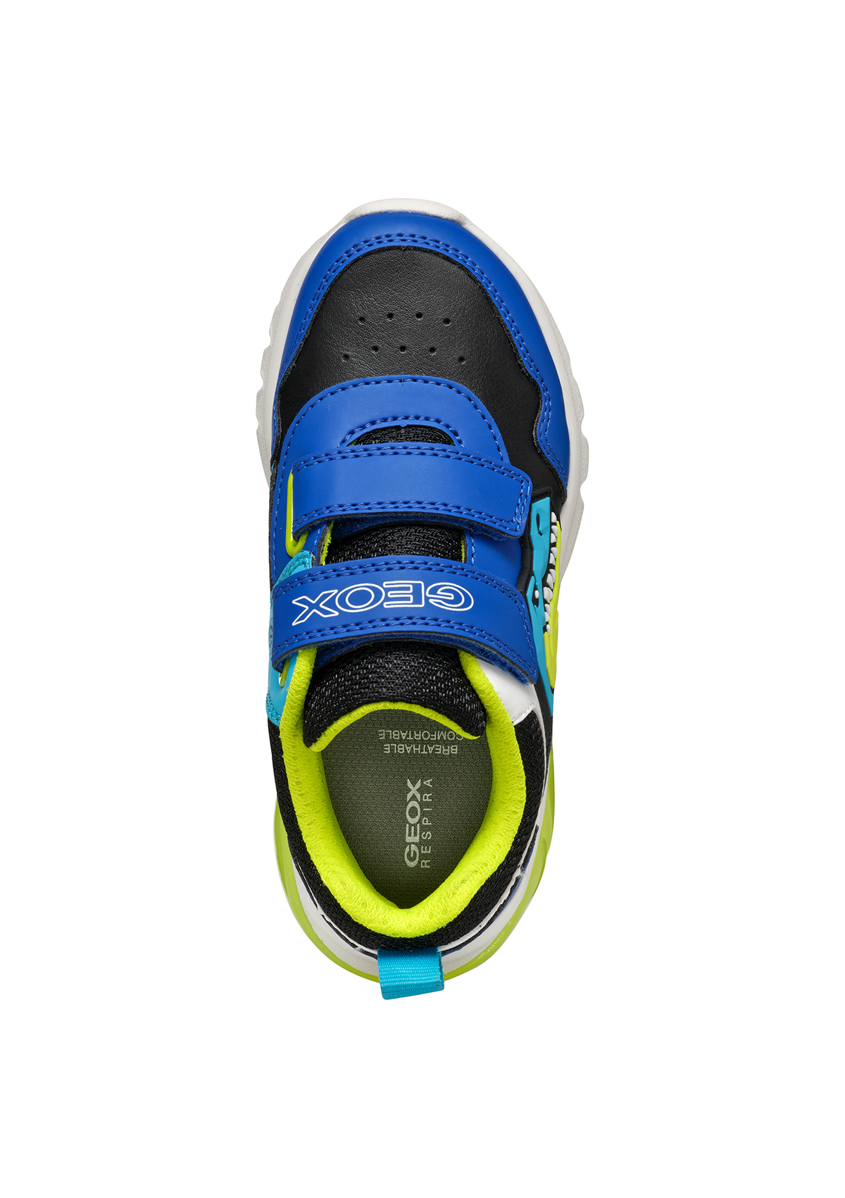 Geox Junior Boys Trainer CIBERDRON Lights-Up Royal/Lt Blue