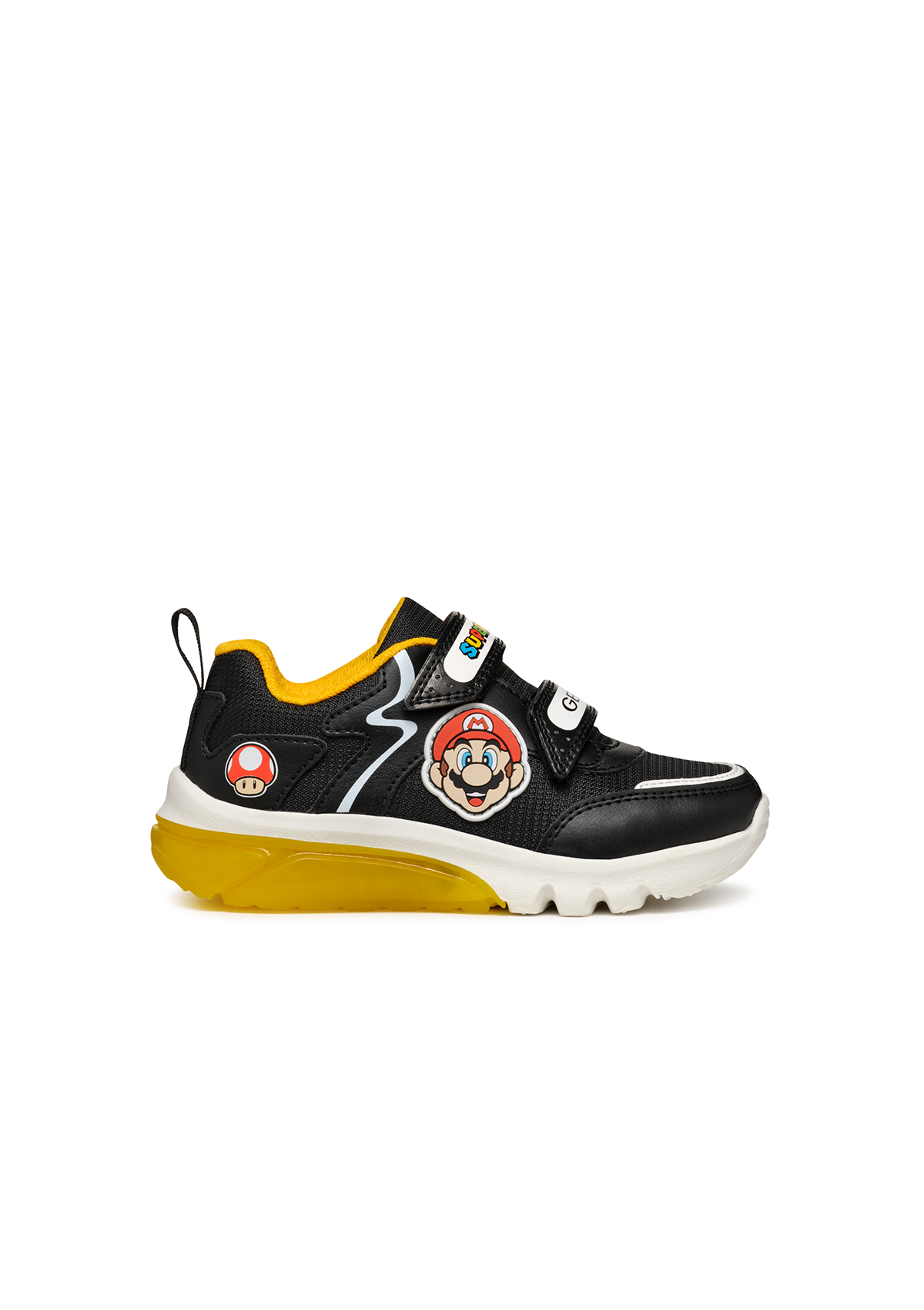 Geox Boys Trainer CIBERDRON Lights-Up Super Mario Black/Yellow