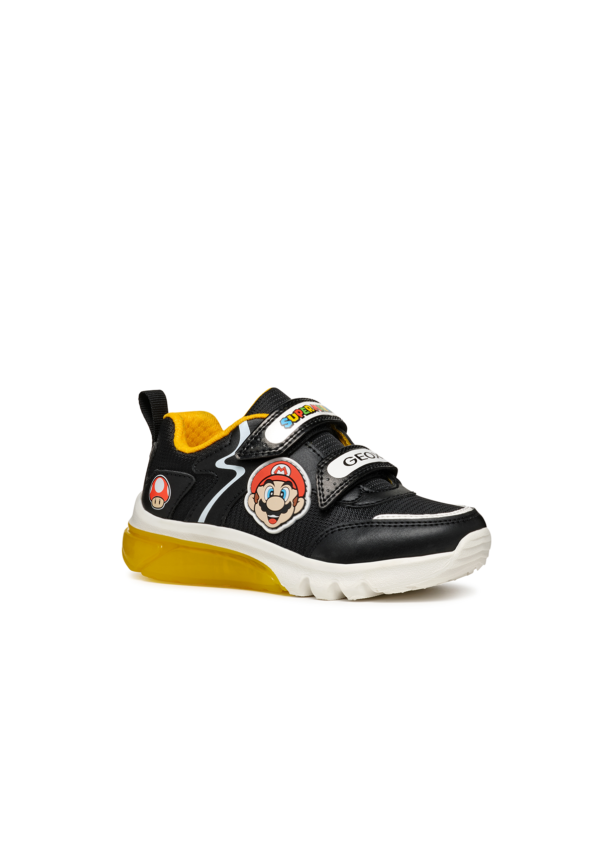 Geox Boys Trainer CIBERDRON Lights-Up Super Mario Black/Yellow