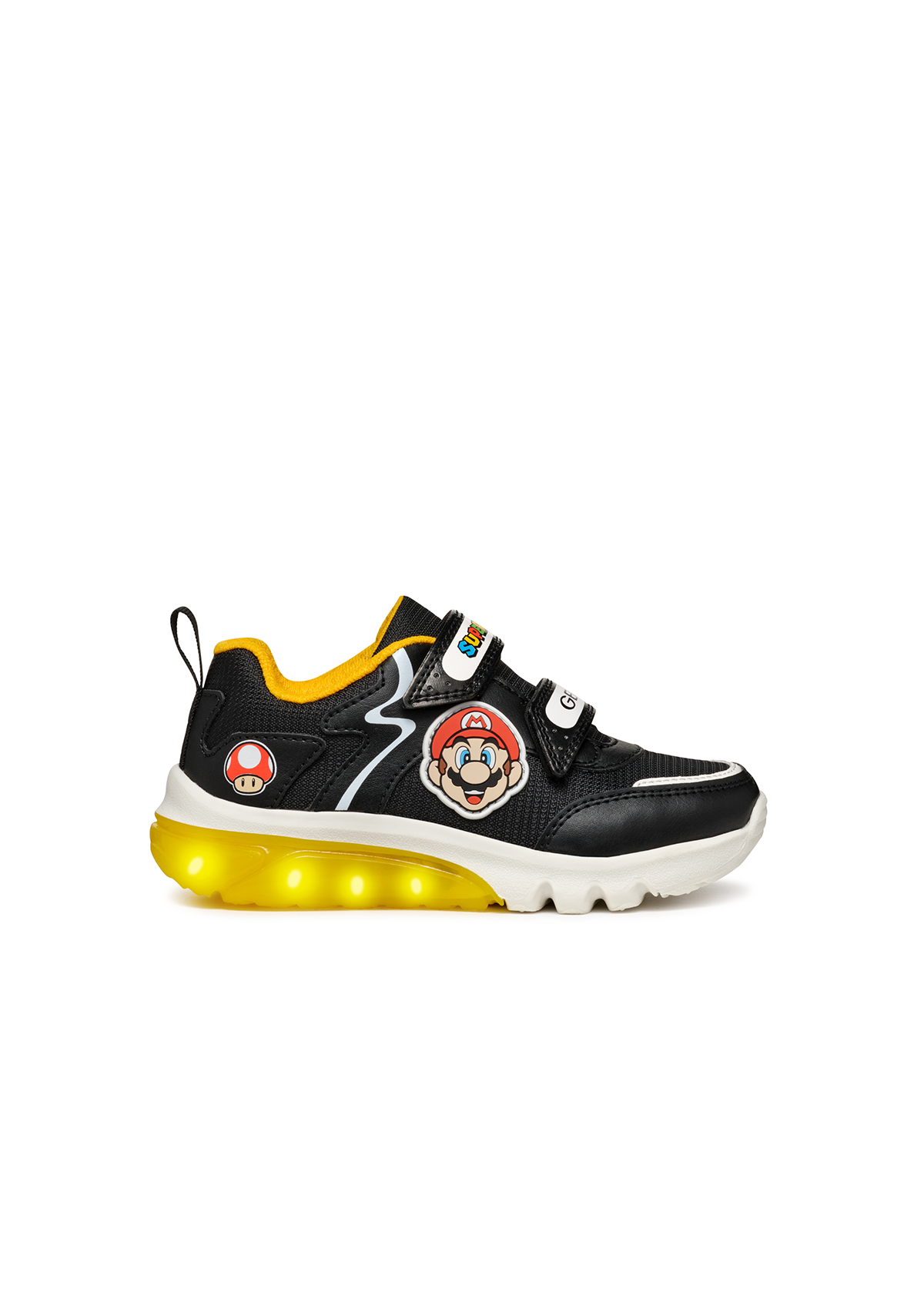 Geox Boys Trainer CIBERDRON Lights-Up Super Mario Black/Yellow