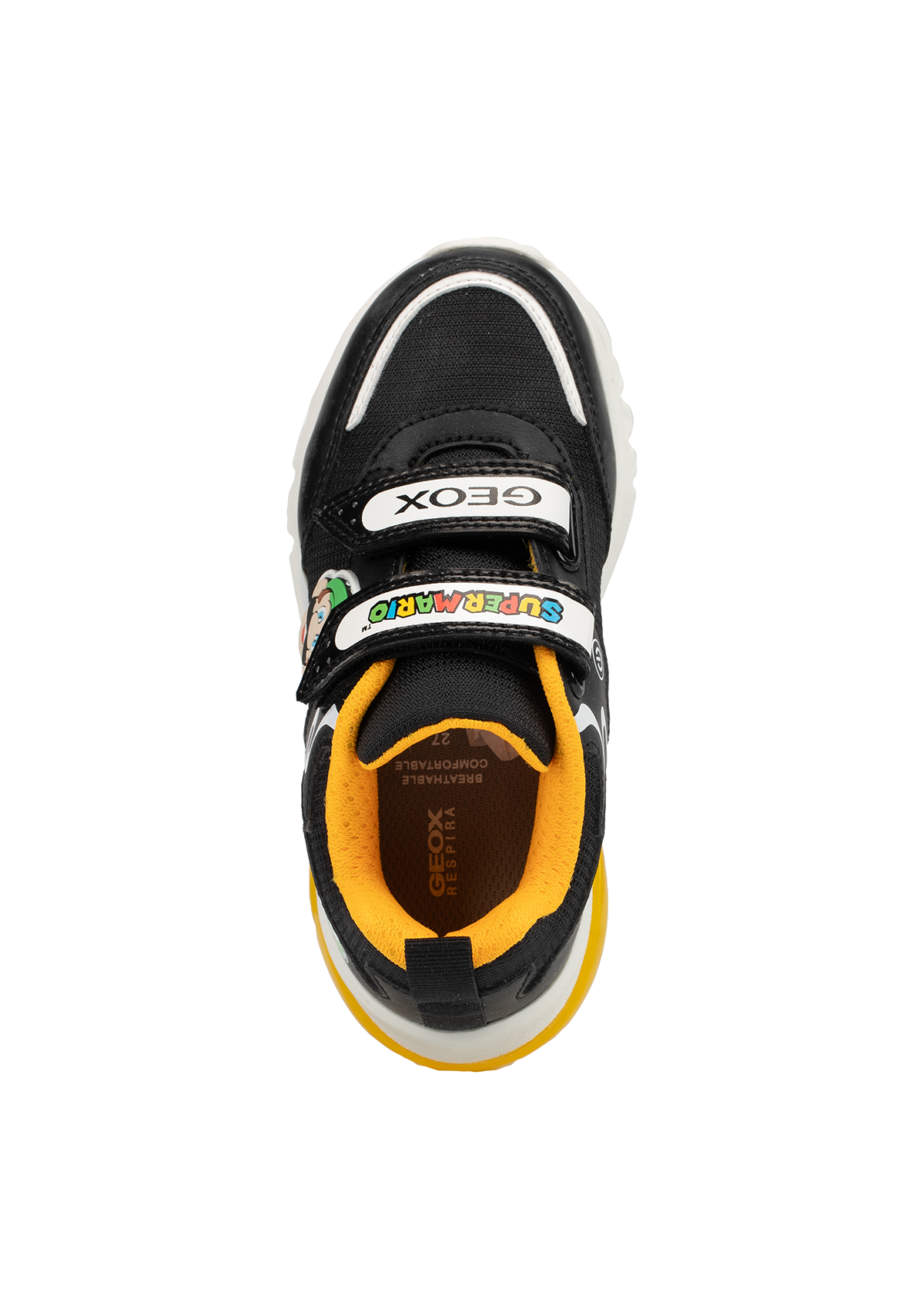 Geox Boys Trainer CIBERDRON Lights-Up Super Mario Black/Yellow