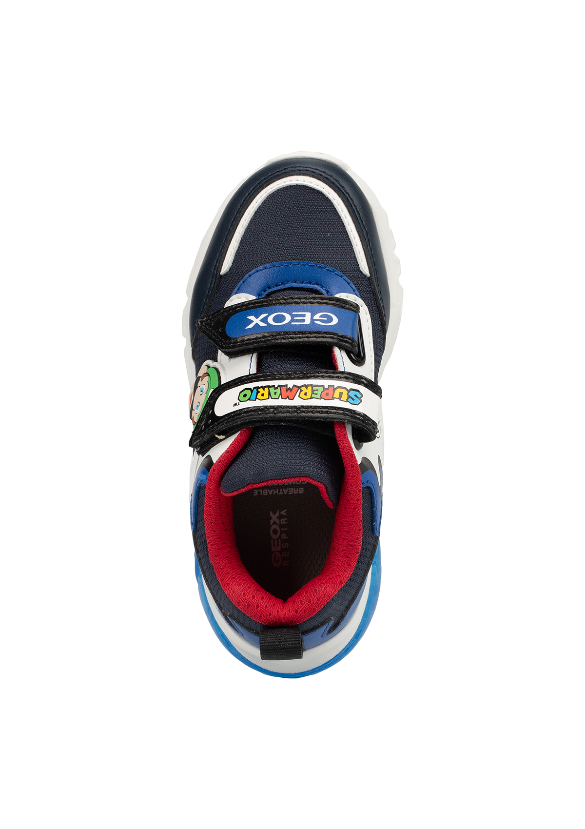 Geox Junior Boys Trainer CIBERDRON Lights-Up Super Mario Navy/Royal