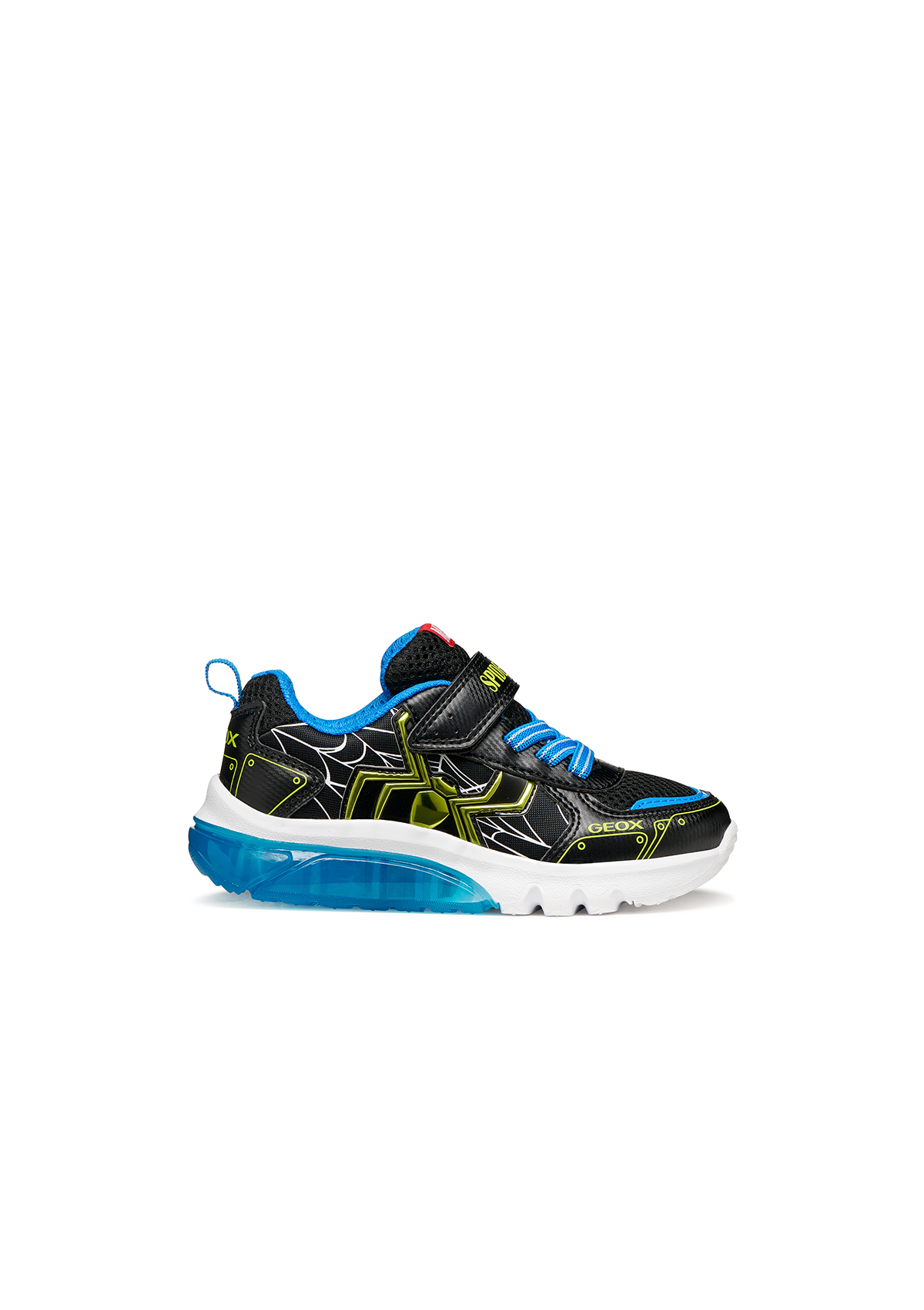 Geox Junior Boys Trainer Spiderman CIBERDRON  Black Lime