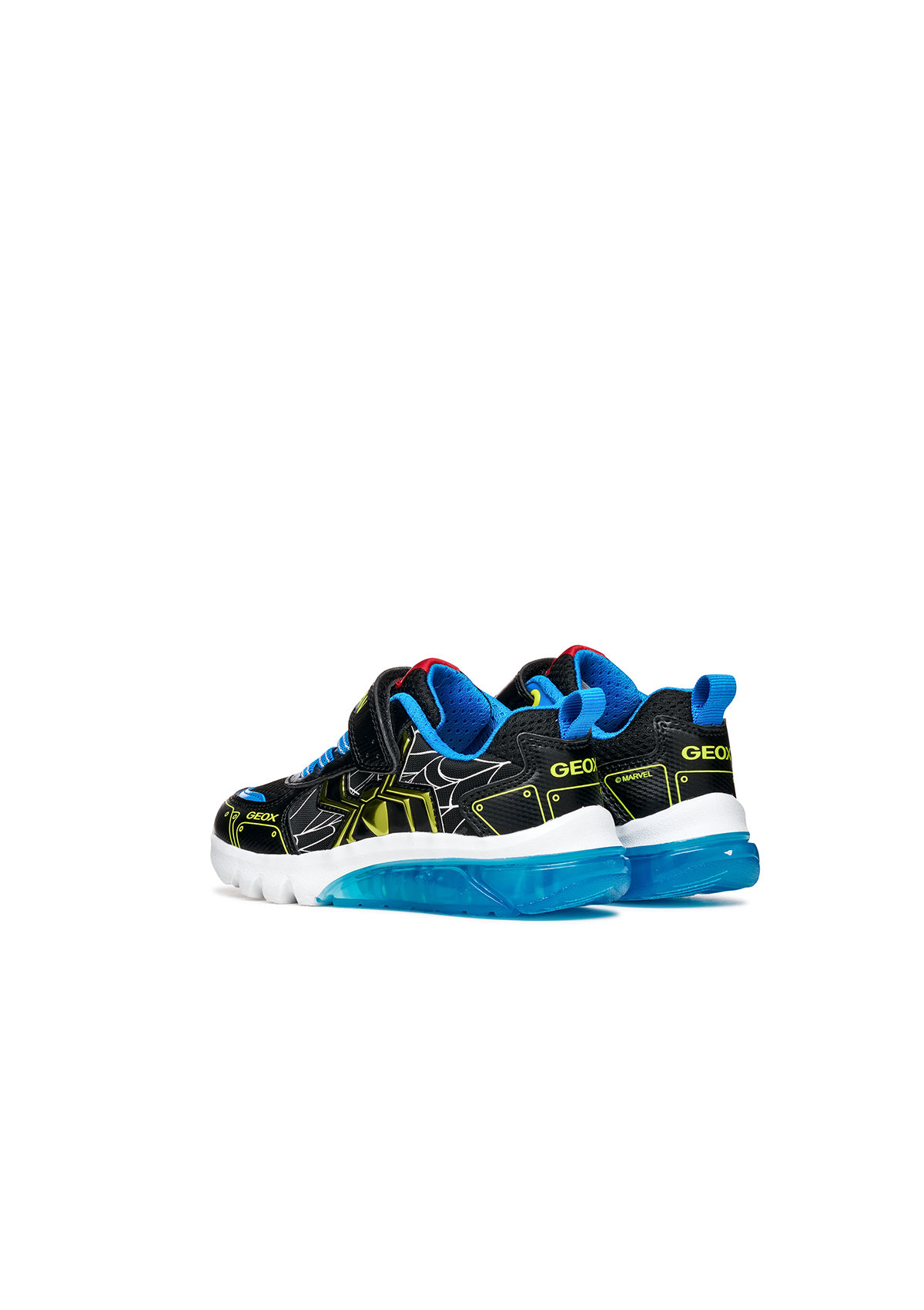 Geox Junior Boys Trainer Spiderman CIBERDRON  Black Lime