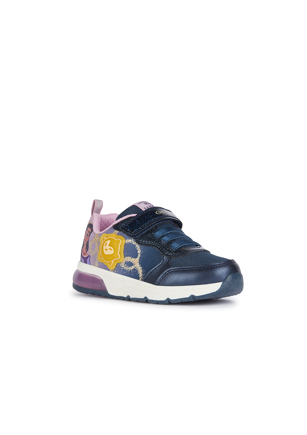 Geox Girls Trainer SPACECLUB Light-Up Navy Lavender