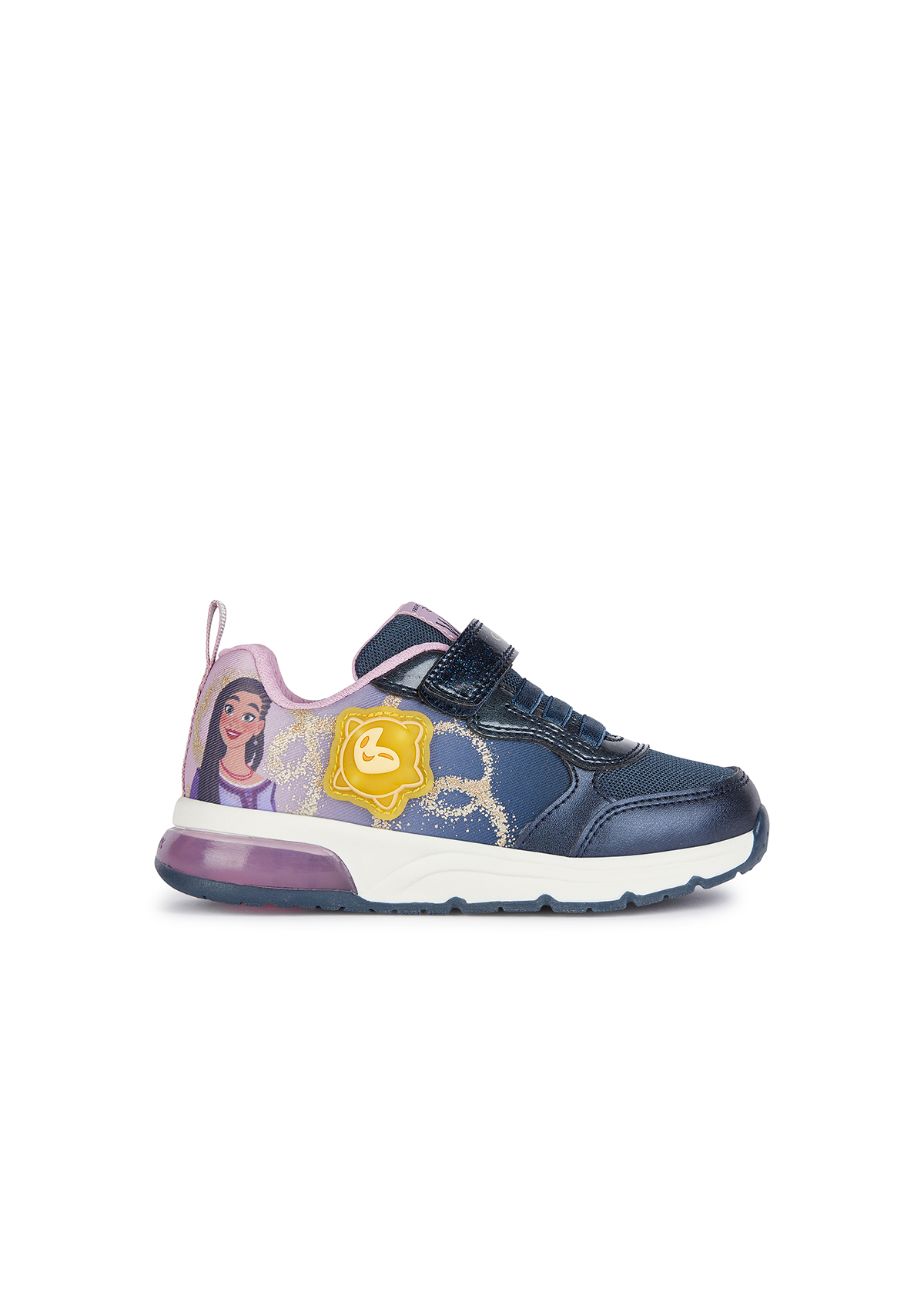 Geox Girls Trainer SPACECLUB Light-Up Navy Lavender