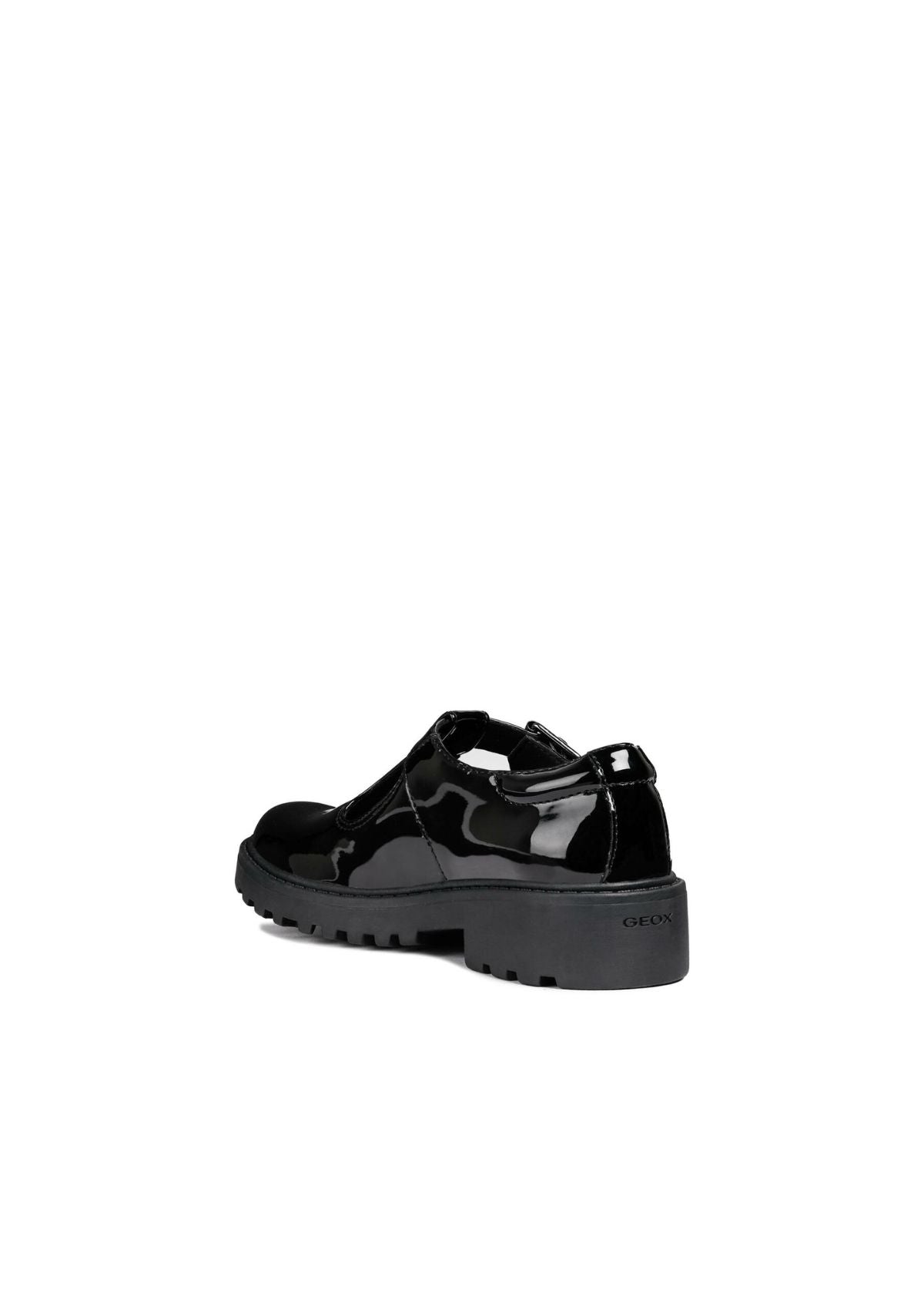 Geox Girls School Shoes CASEY Black Patent Buckle back
