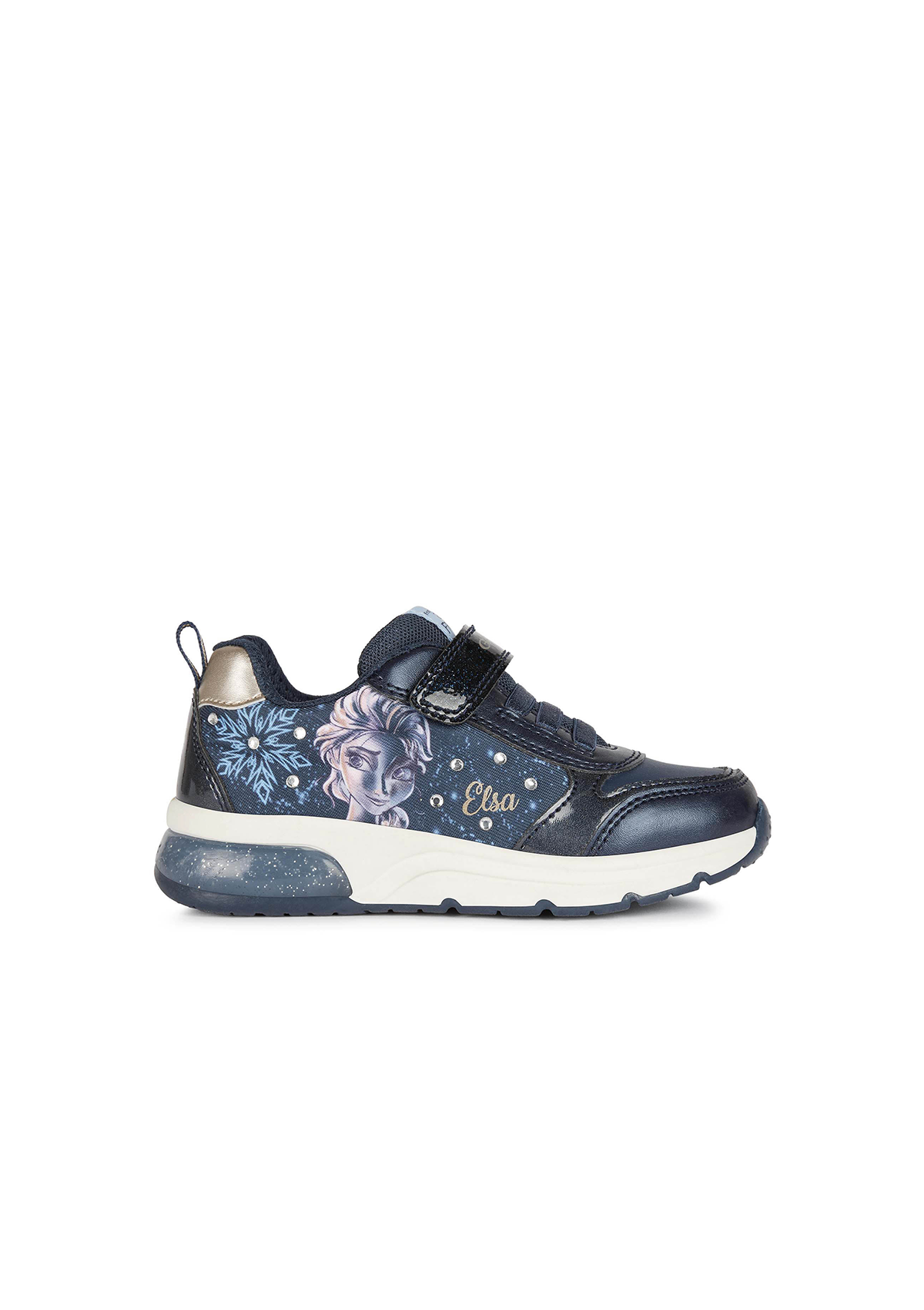 Geox Girls Trainer SPACECLUB Light-Up Navy Platinum