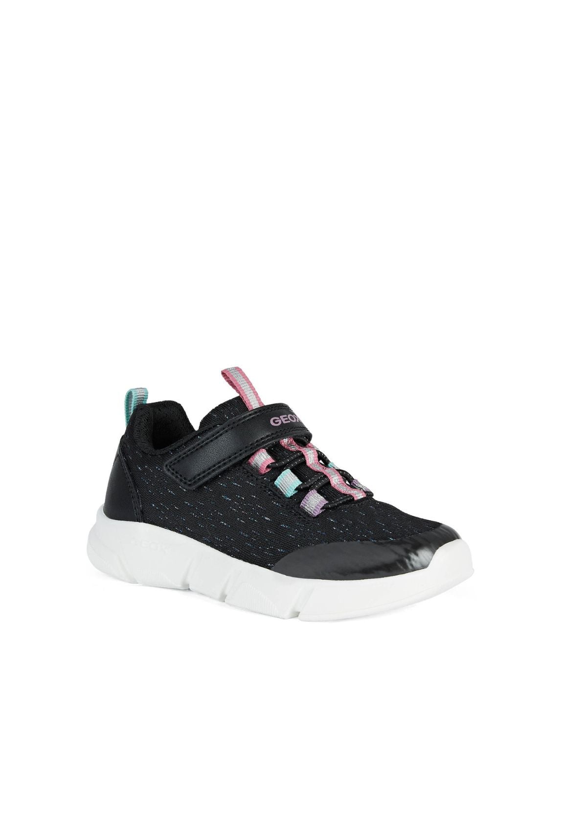 Geox Girls Trainers ARIL Black Multicolour side front