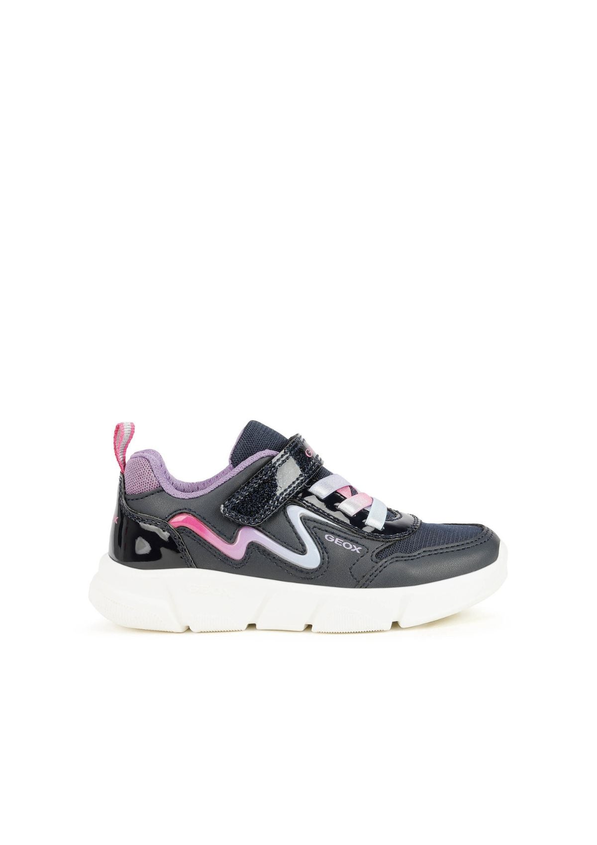Geox Girls Trainers ARIL Lights-up Navy Lilac side