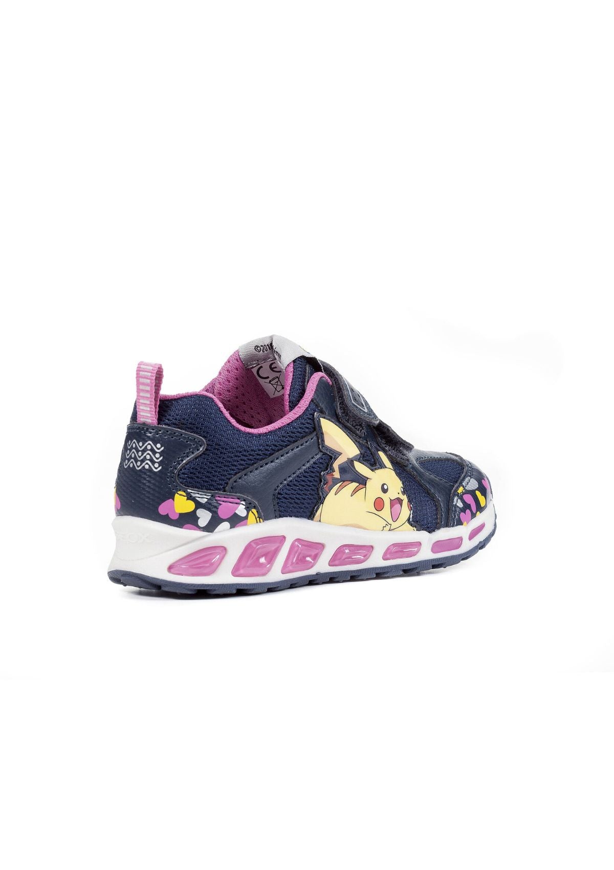 Geox Girls Trainers POKEMON SHUTTLE Ligths up Navy Fuchsia