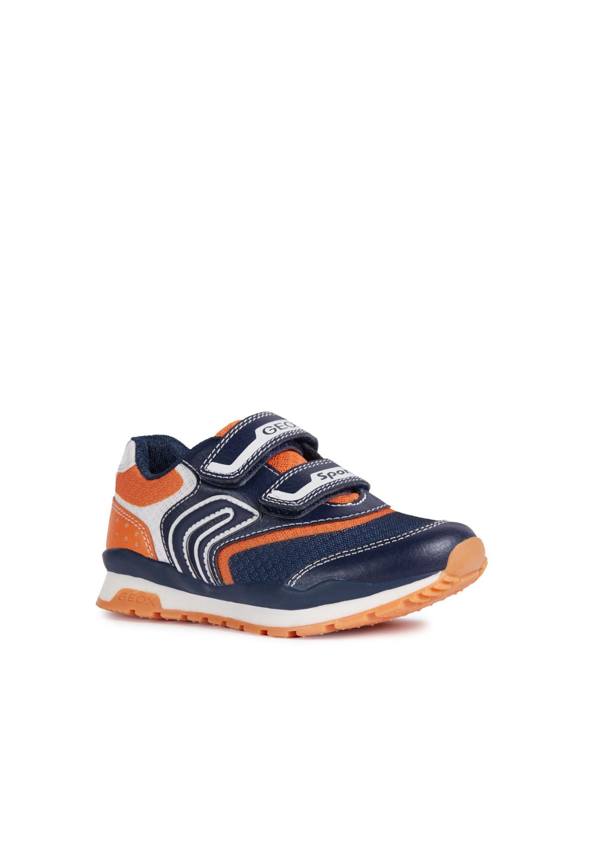 Geox Junior Boys Trainers PAVEL Navy Orange side front