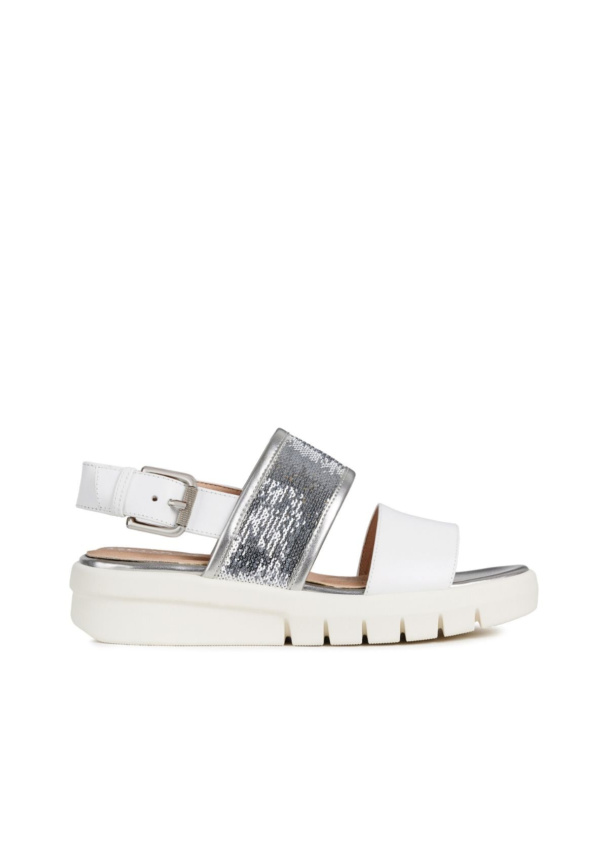 Geox Woman Sandals WEMBLEY White Silver side