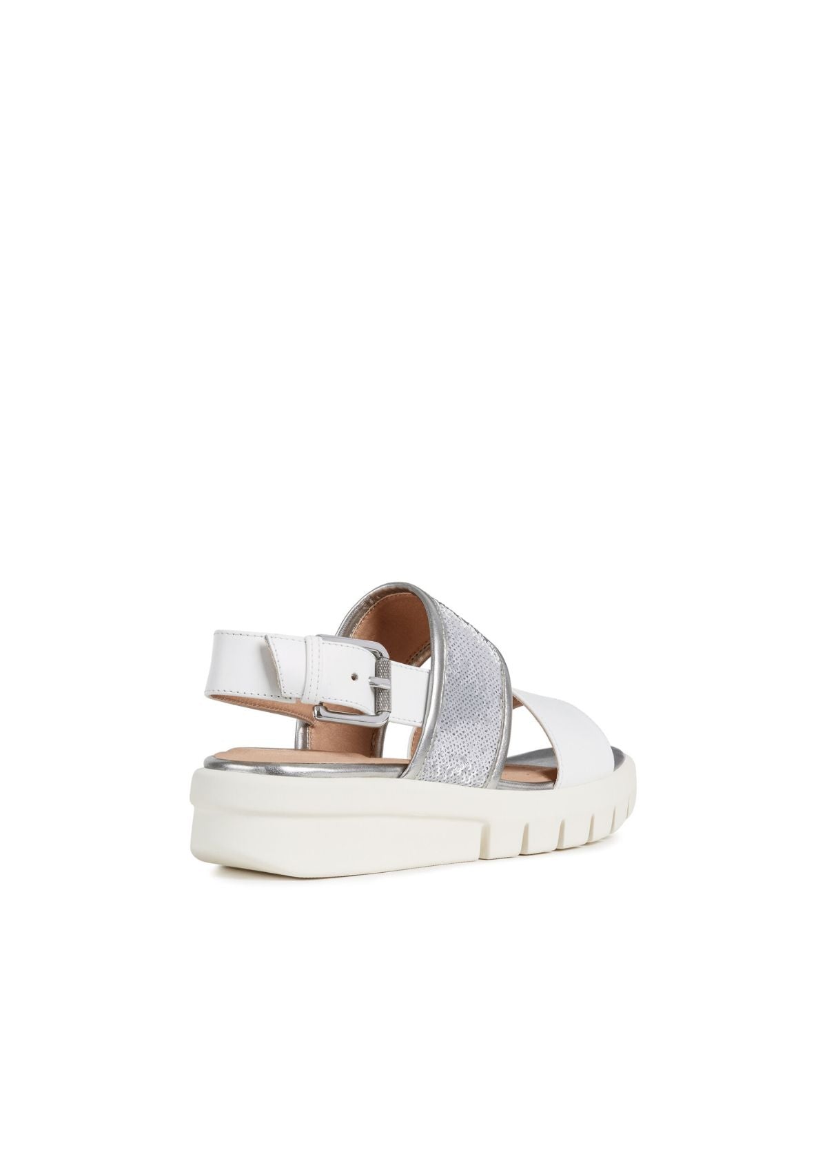 Geox Woman Sandals WEMBLEY White Silver side back