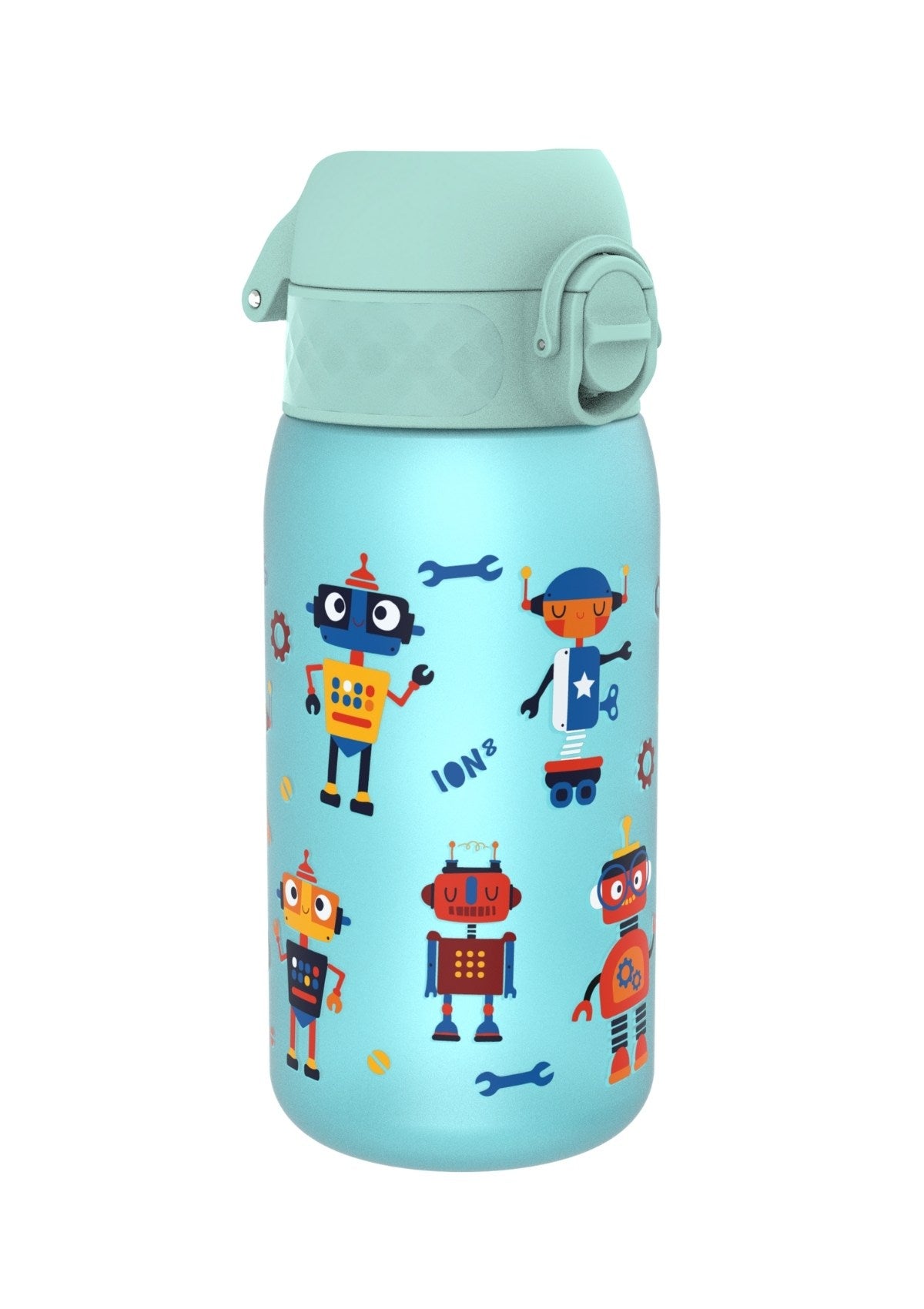 ION8 Recyclon Blue Robots Water Bottle Leak Proof 350ml (12oz) BPA Free Z2