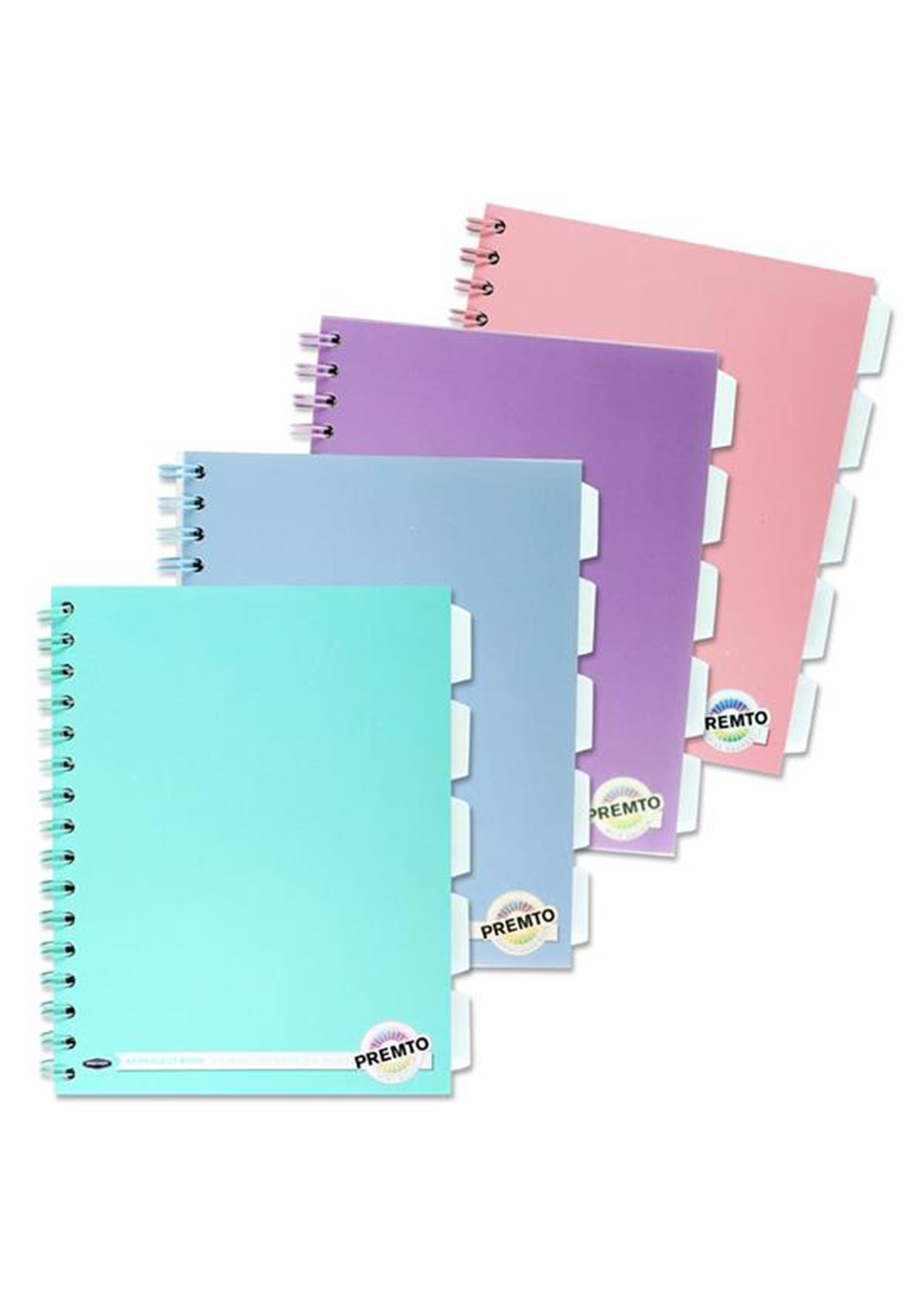Pastel A5 200pg 5 Subject Wiro Notebook 4 Asst